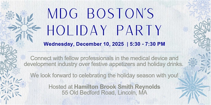 MDG Boston Holiday Party at Hamilton, Brook, Smith & Reynolds, P.C. – Lincoln, MA