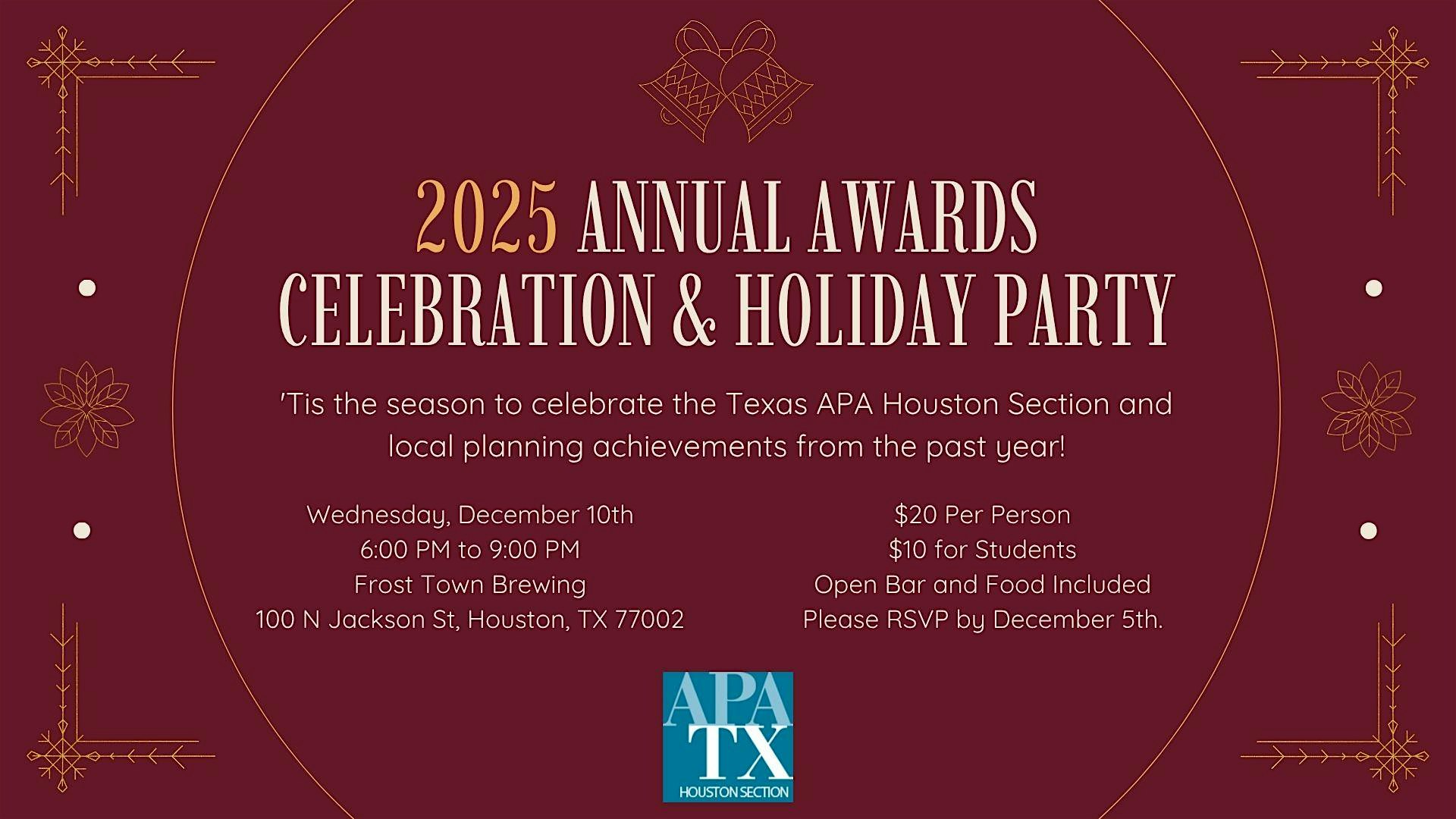 2025 Annual Awards Celebration & Holiday Party at Frost Town Brewing – Houston, TX