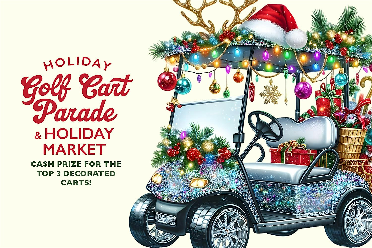 Holiday Lights at the Beach Golf Cart Parade & Holiday Market at Waterman Spirits – Virginia Beach, VA