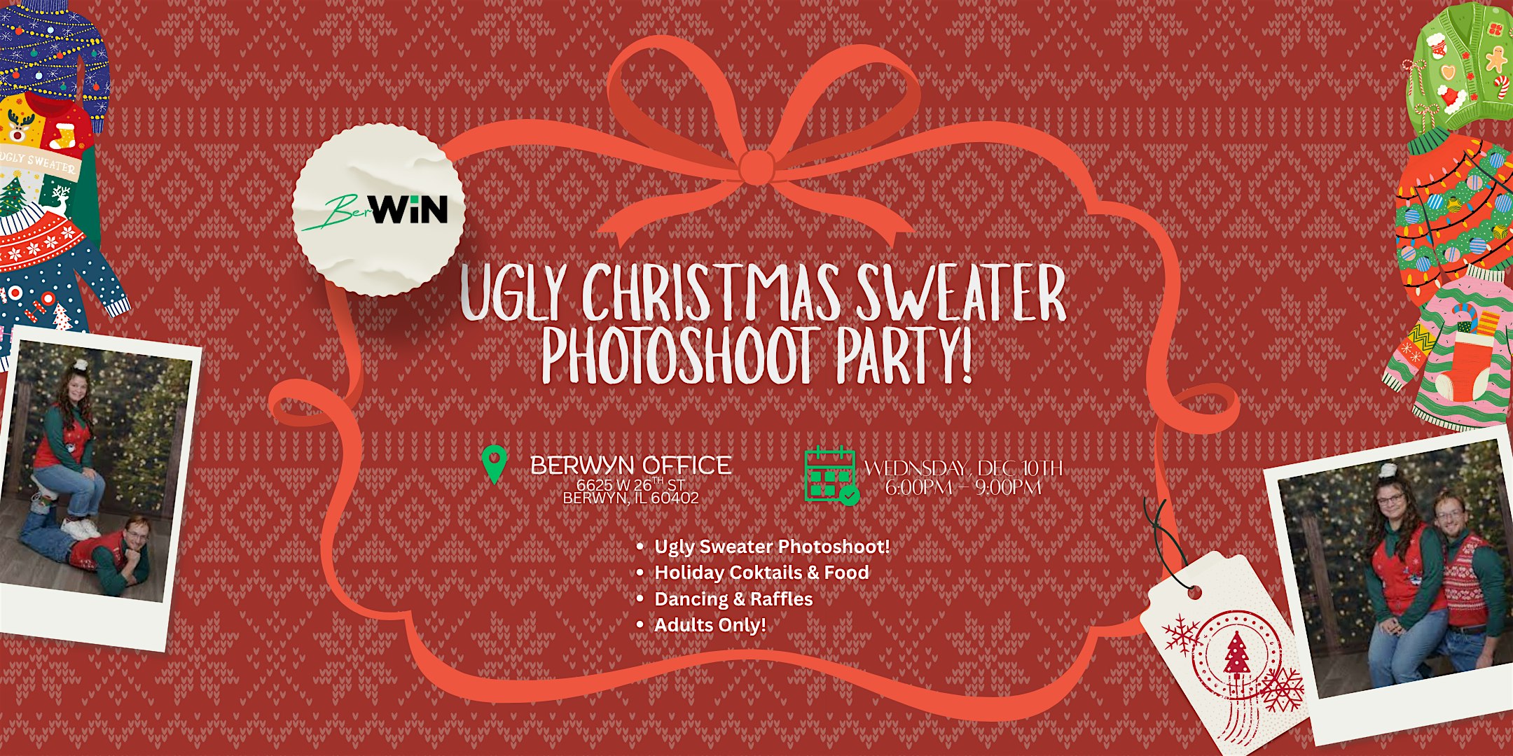 Ugly Christmas Sweater Photoshoot Party! at Neighborhood Loans: Berwyn – NMLS ID – 222982 – Berwyn, IL
