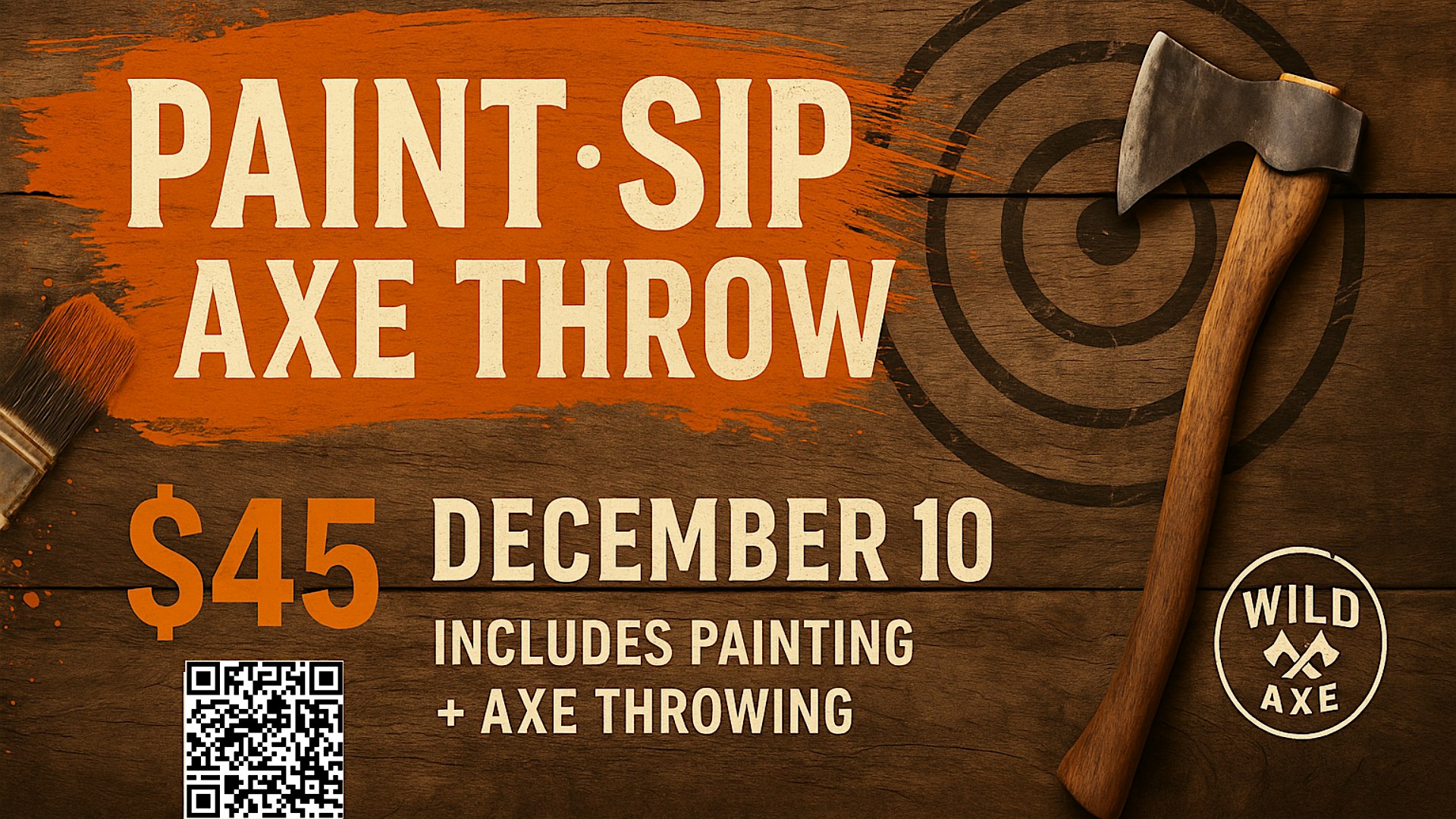 Paint, Sip & Axe Throw Night – $45 All-In at Wild Axe Throwing – Beavercreek, OH