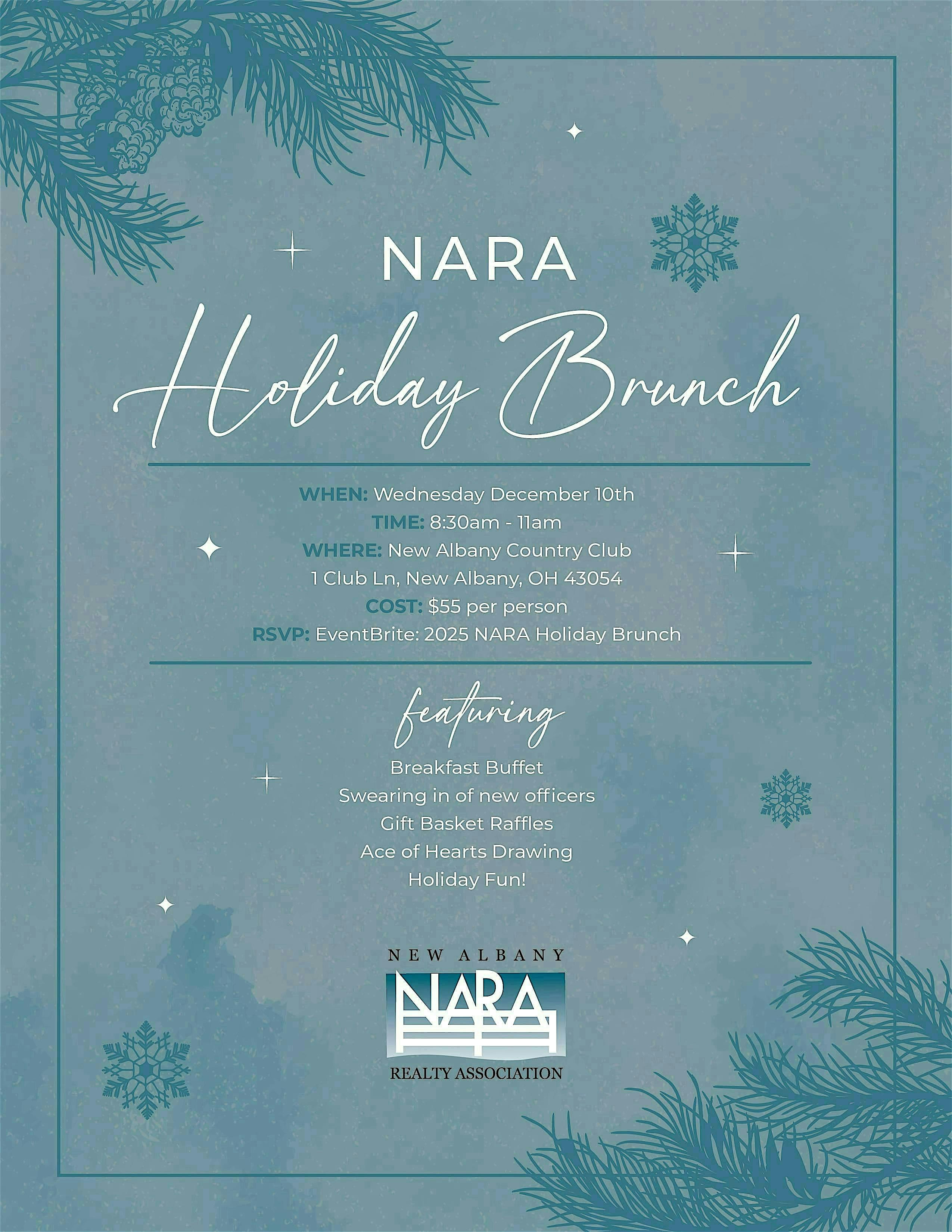 2025 NARA Holiday Brunch at New Albany Country Club – New Albany, OH