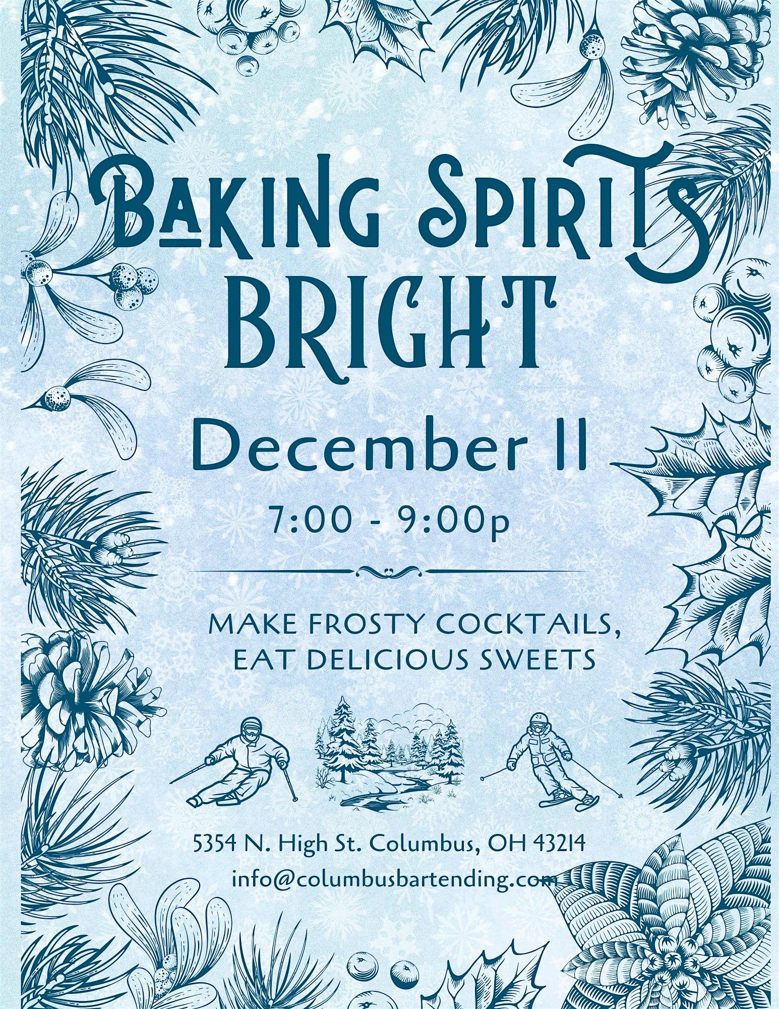 Baking Spirits Bright with Alex Copeland of Plenty O’ Cookies at Columbus Bartending School – Columbus, OH