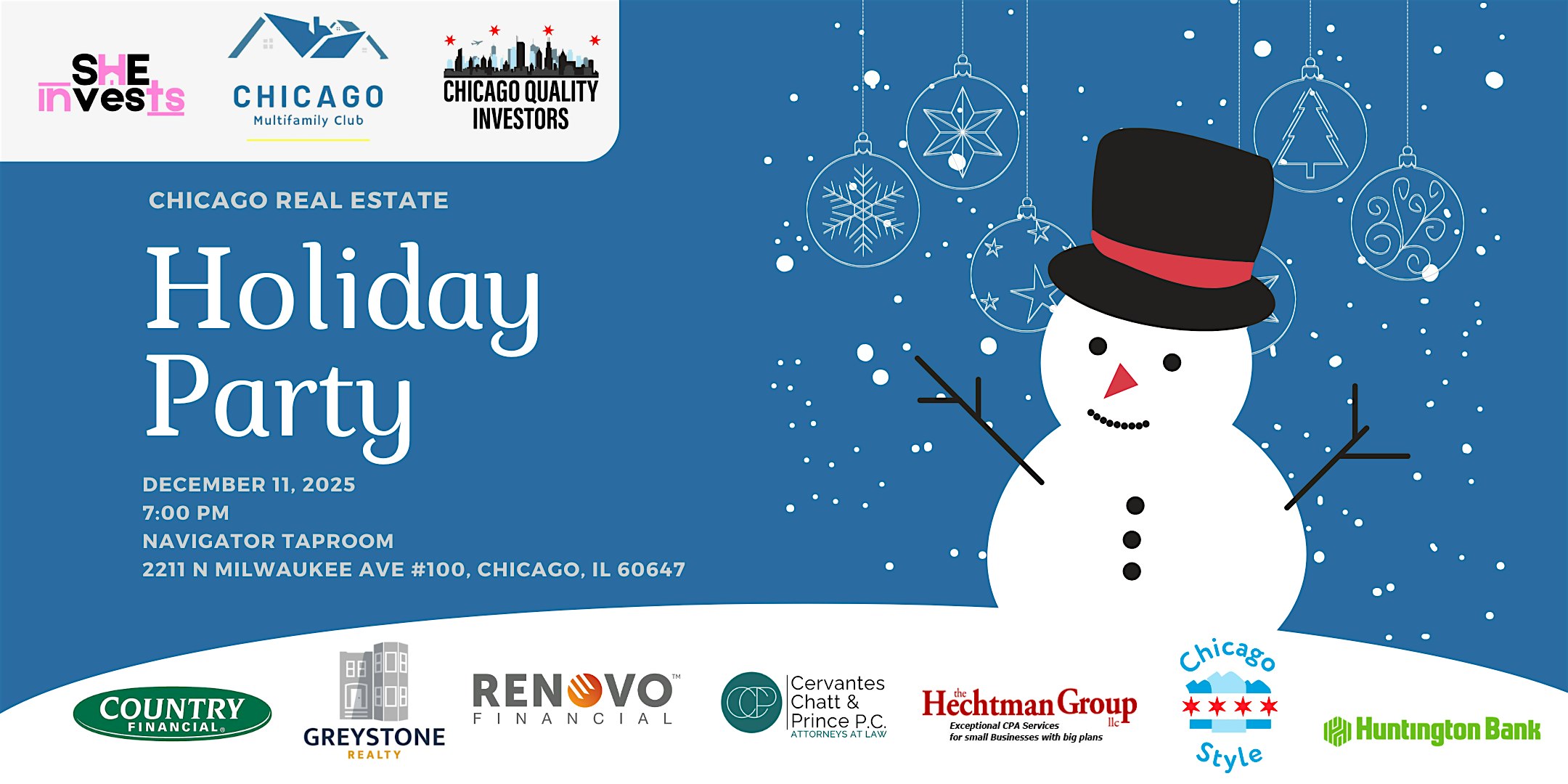 Chicago Real Estate Holiday Party at Navigator Taproom – Chicago, IL