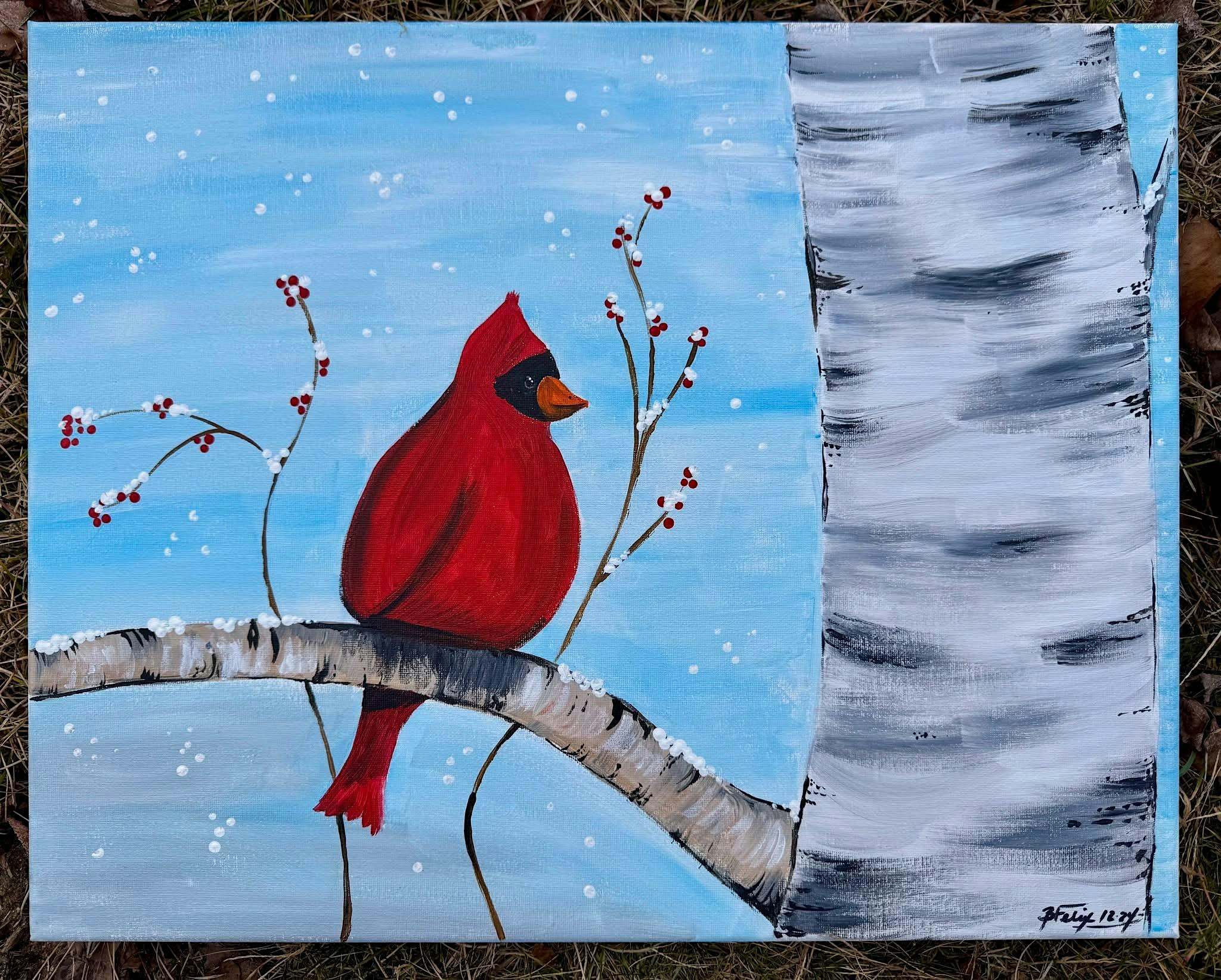 Winter Cardinal Paint & Sip Night at Sea Dog Brewing Company – Conway, NH