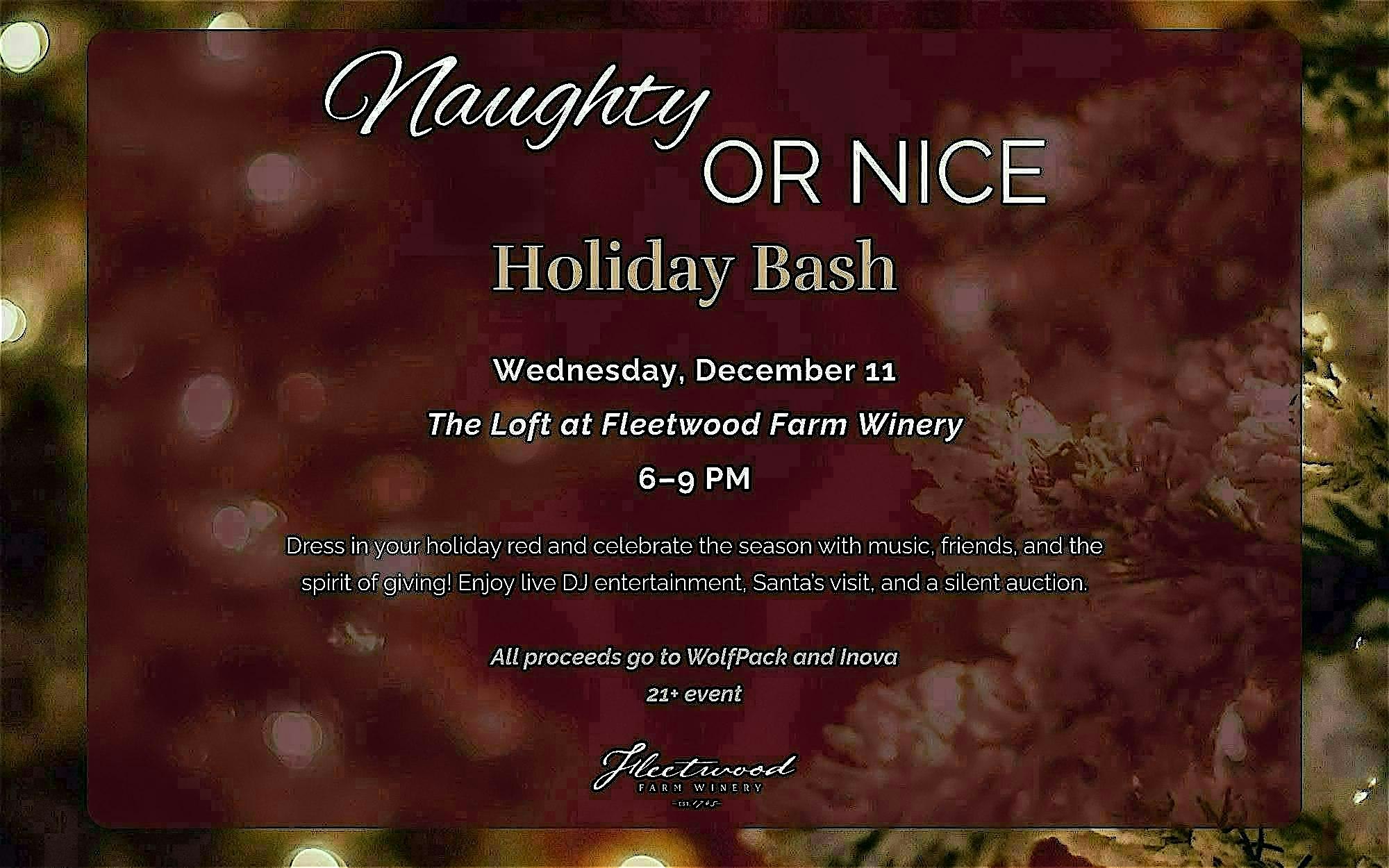 Naughty or Nice Holiday Bash at Fleetwood Farm Winery, Evergreen Mills Rd, Leesburg, VA, USA – Leesburg, VA