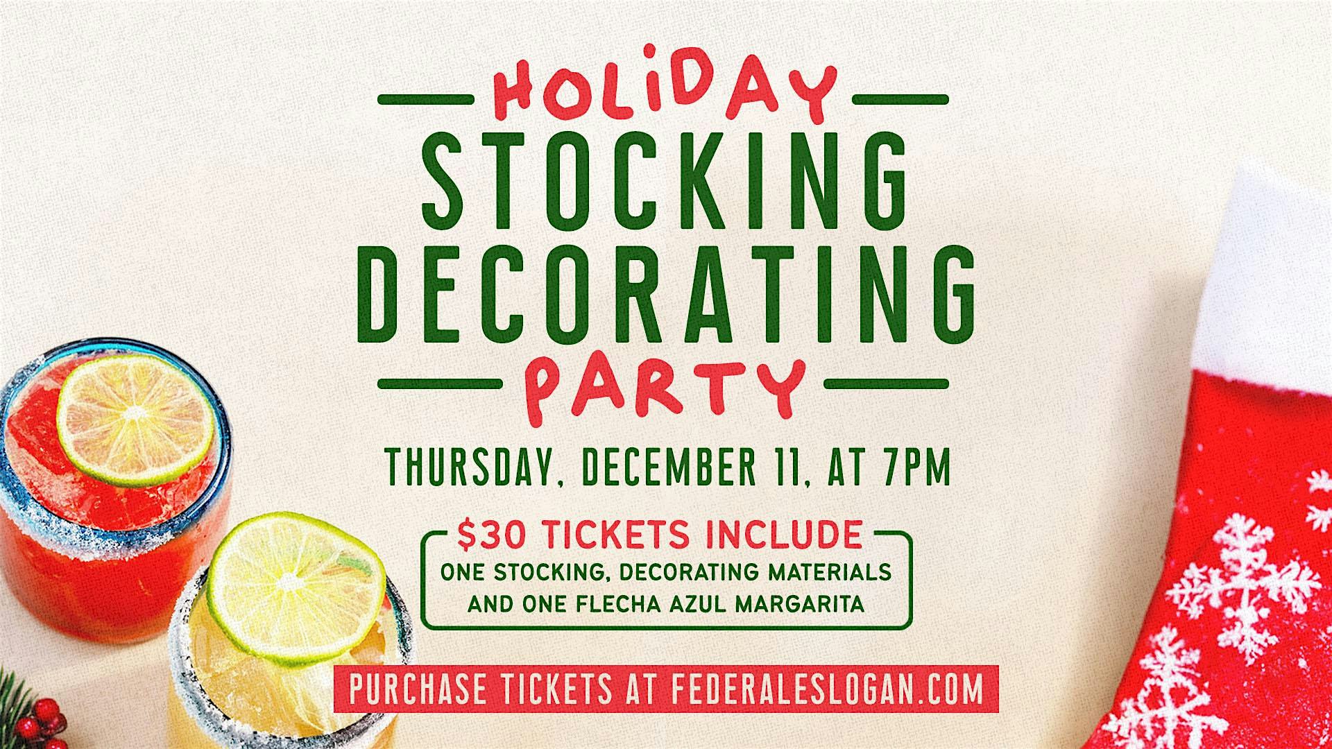 Holiday Stocking Decorating Party at Federales in Logan Square at Federales Tacos & Tequila – Logan Square, Chicago – Chicago, IL