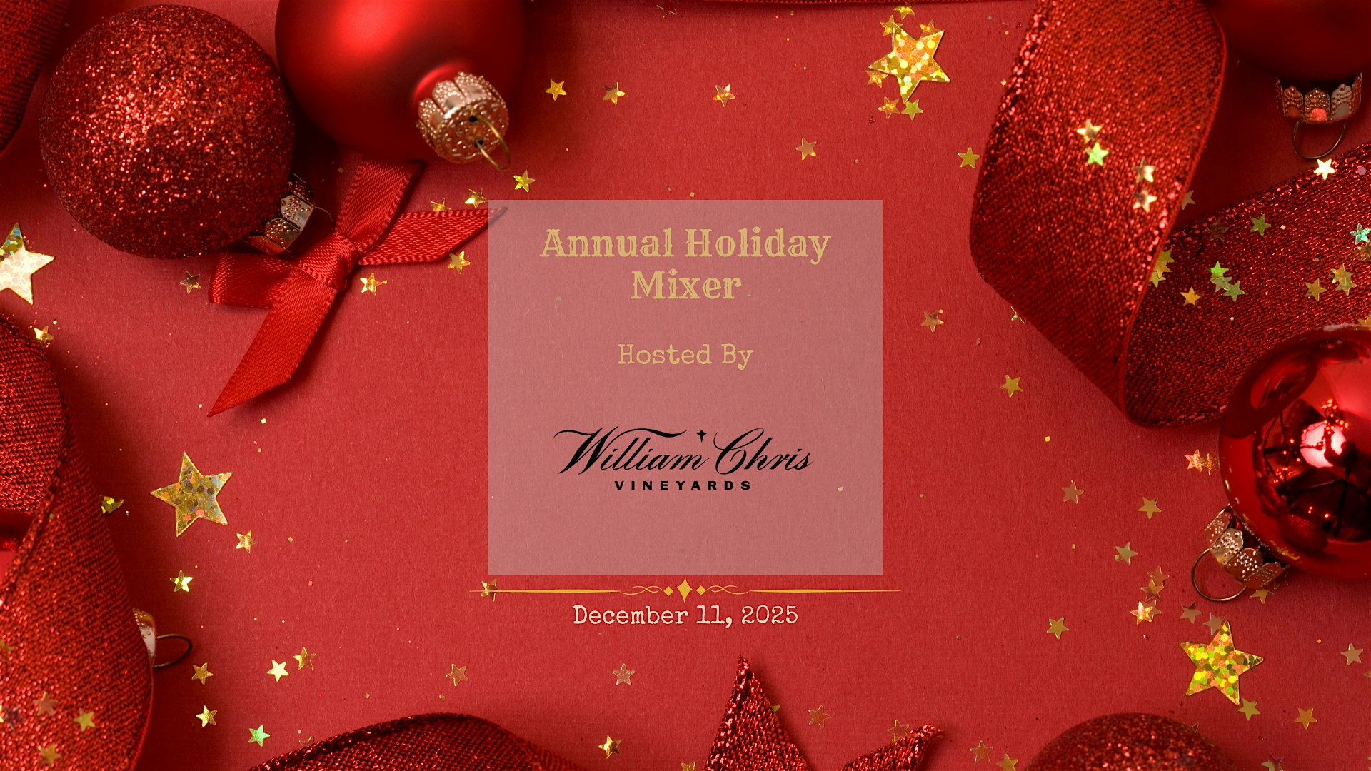 Annual Holiday Mixer at William Chris Vineyards – Hye, TX
