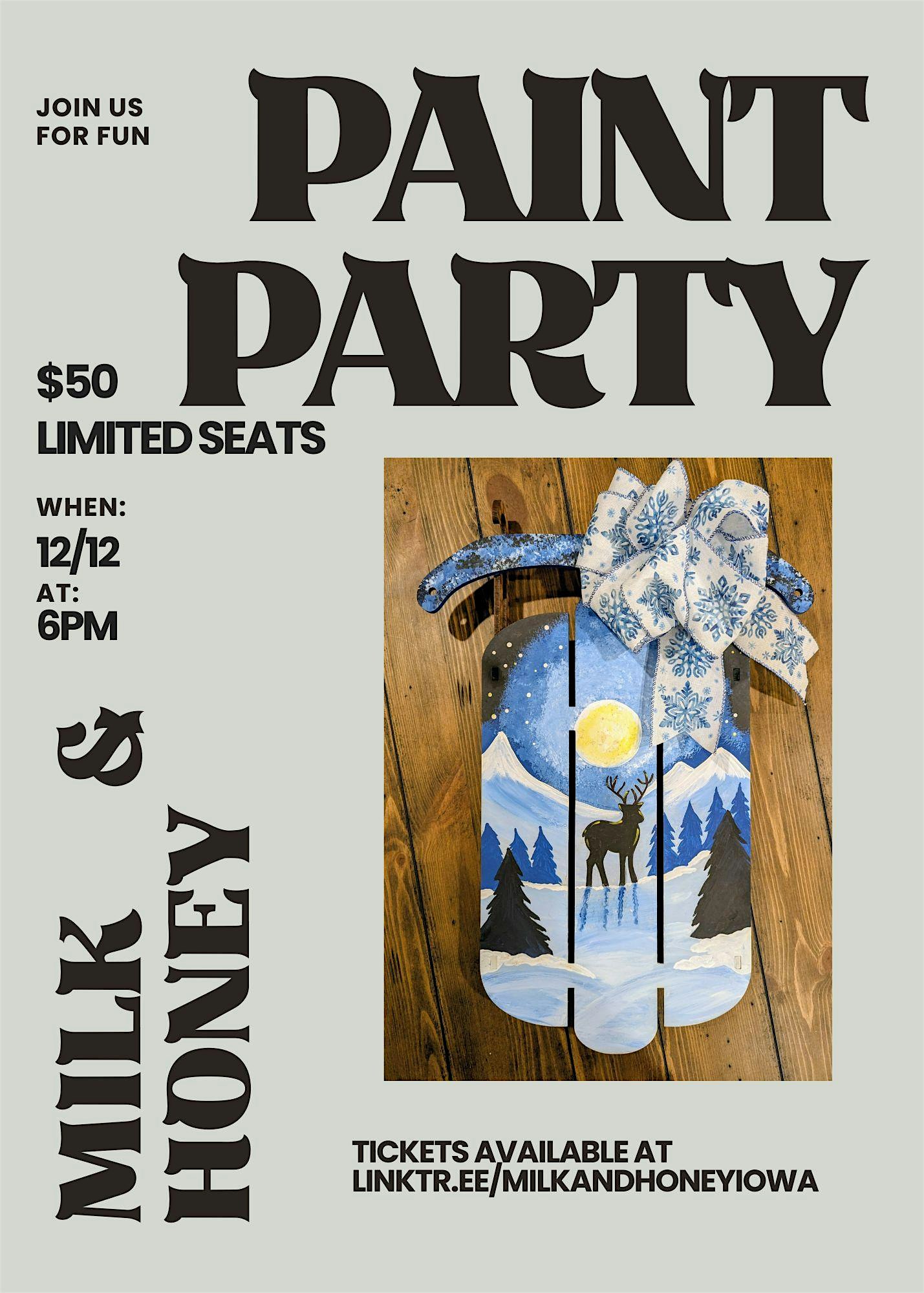 Sleigh Paint Party at Milk & Honey | breakfast & lunch, 7th Street, Harlan, IA, USA – Harlan, IA