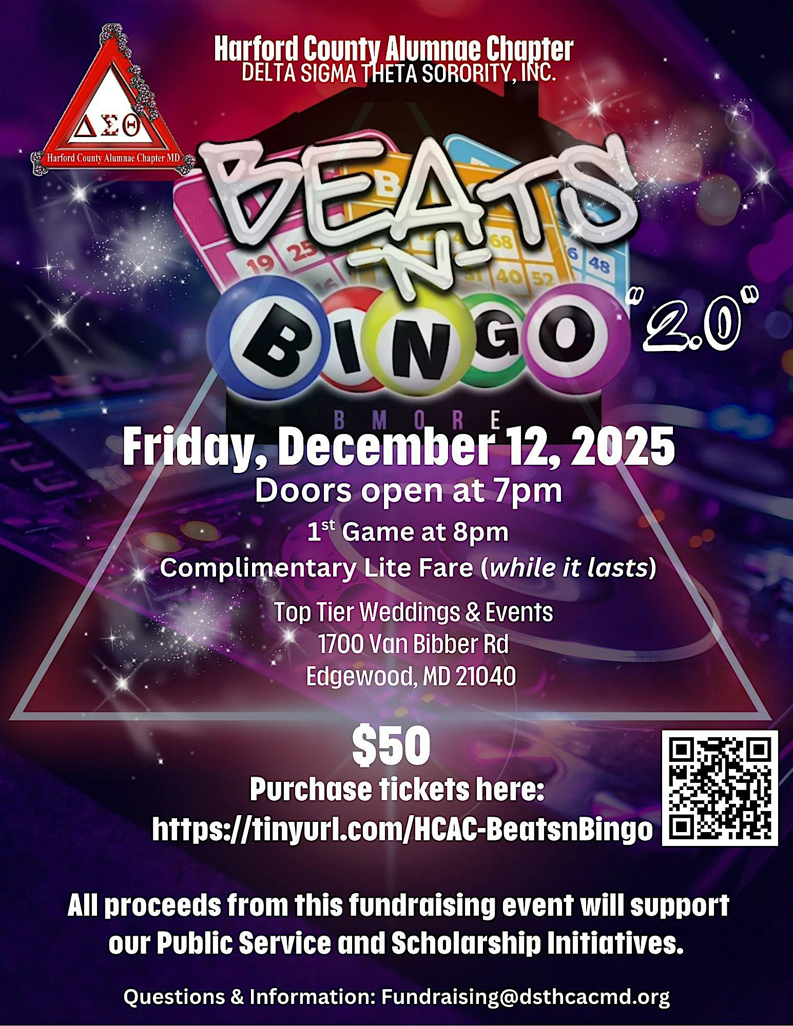 DST HCAC Presents: Beats n’ Bingo 2.0 at Top Tier Weddings & Events – Edgewood, MD