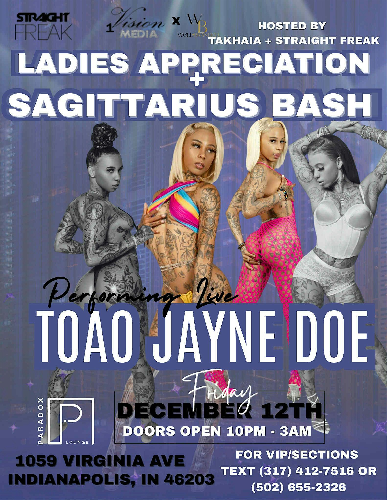 TOAO JAYNE DOE : LADIES APPRECIATION NIGHT at Paradox Lounge – Indianapolis, IN