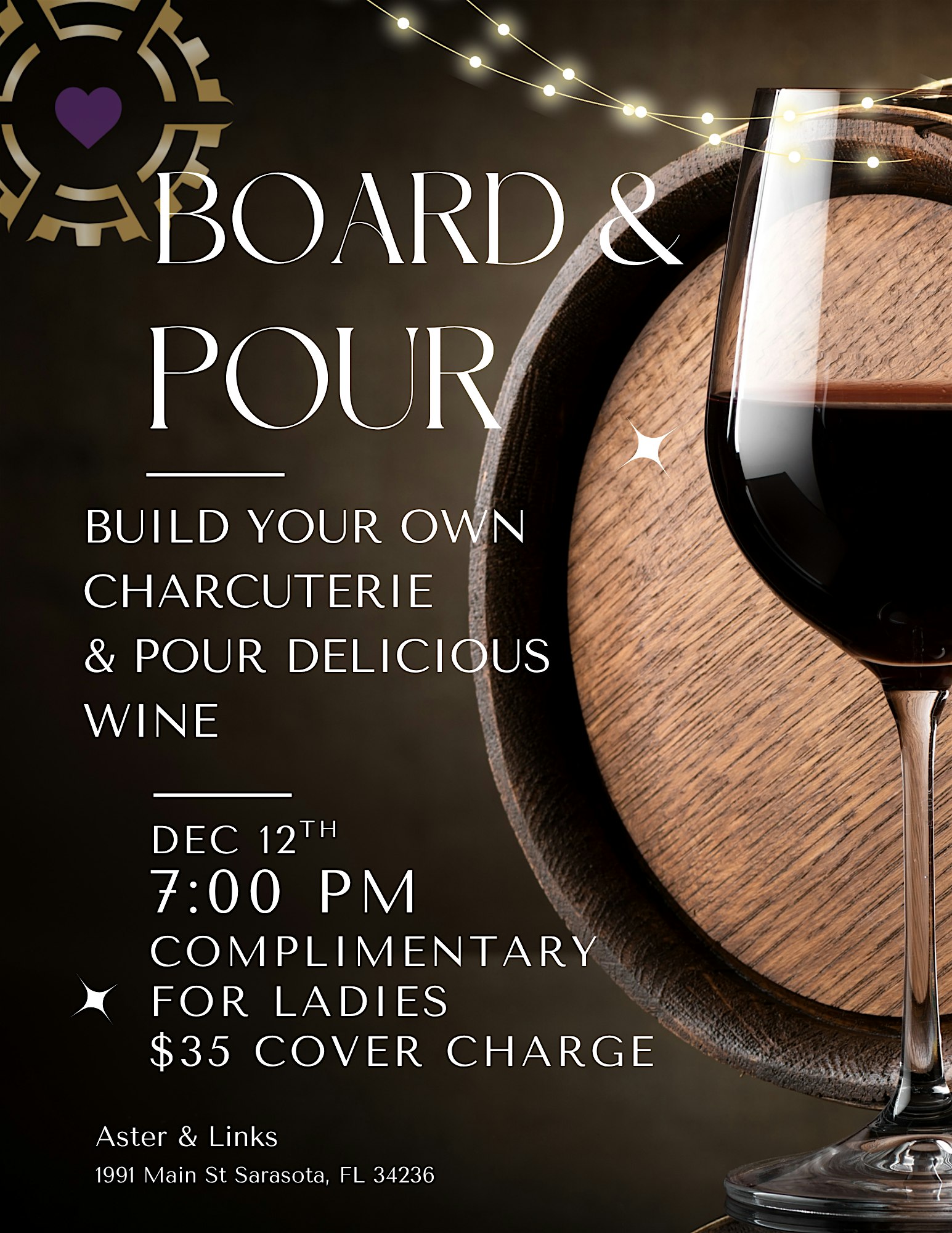 Board & Pour: charcuterie class at Aster & Links – Sarasota, FL