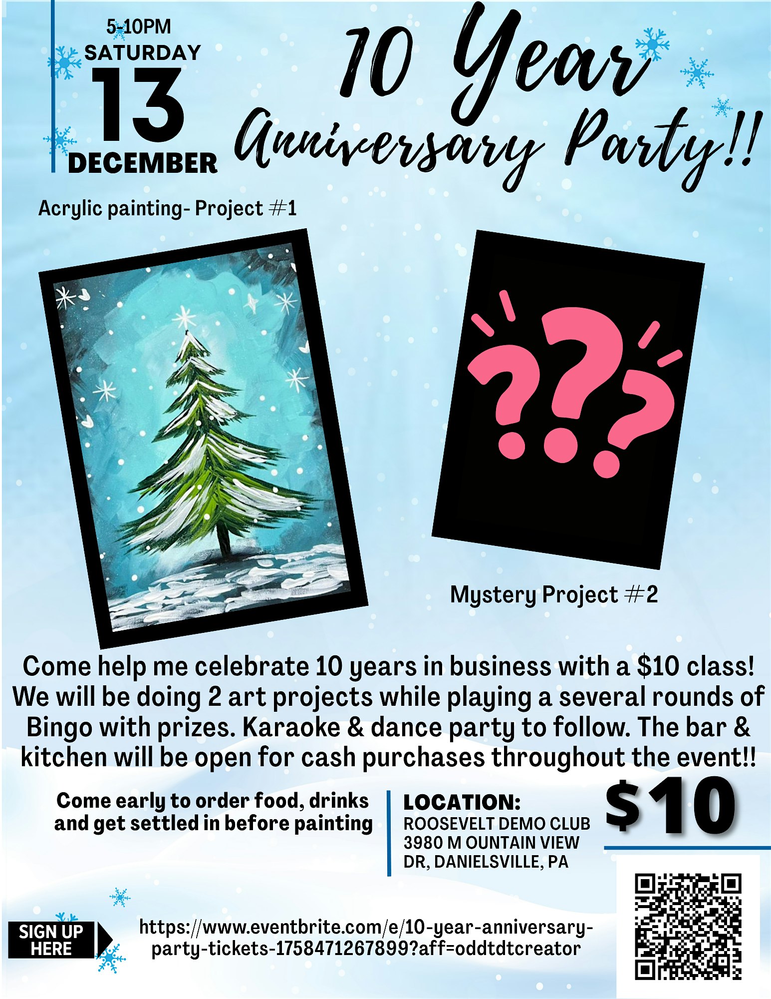 10 YEAR ANNIVERSARY PARTY!! at Roosevelt Democratic Club Inc – Danielsville, PA