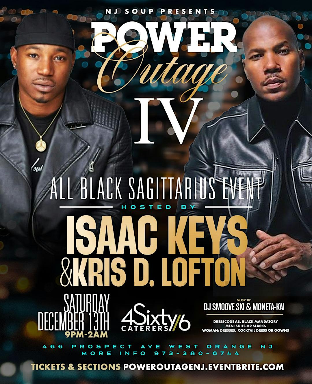 POWER OUTAGE 4 “ALL BLAQ SAGITTARIUS EVENT” at 4Sixty6 Caterers – West Orange, NJ