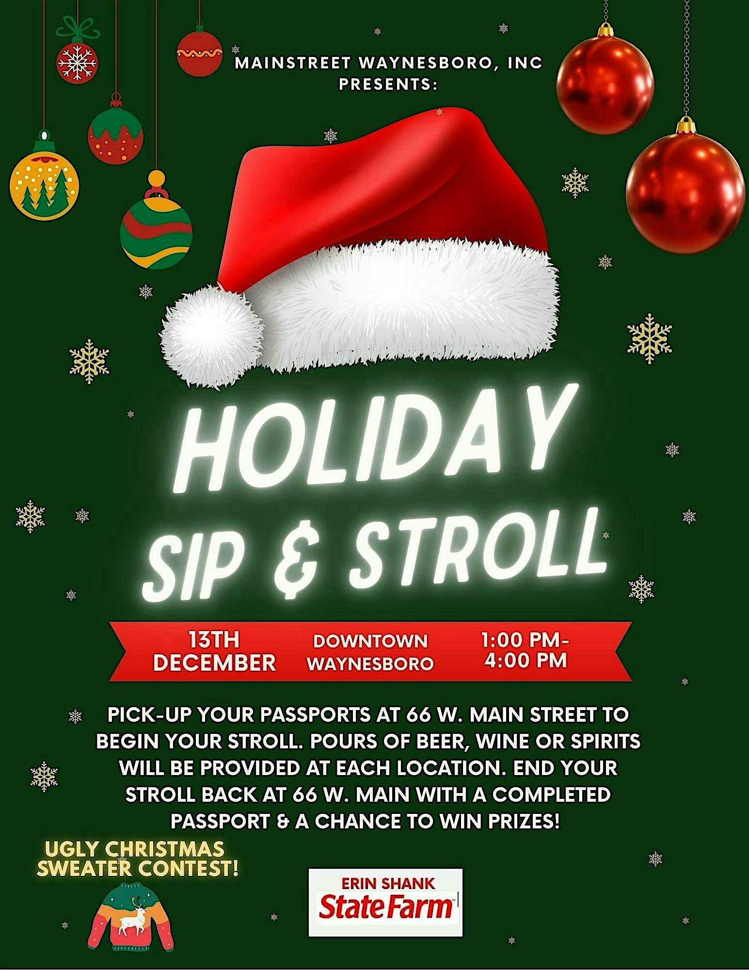 Holiday Sip & Stroll at 66 W Main St – Waynesboro, PA