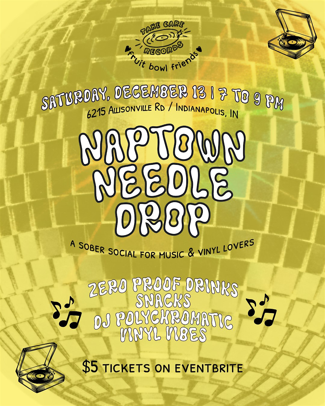 Naptown Needle Drop: A Sober Social for Music & Vinyl Lovers at Take Care Records – Indianapolis, IN
