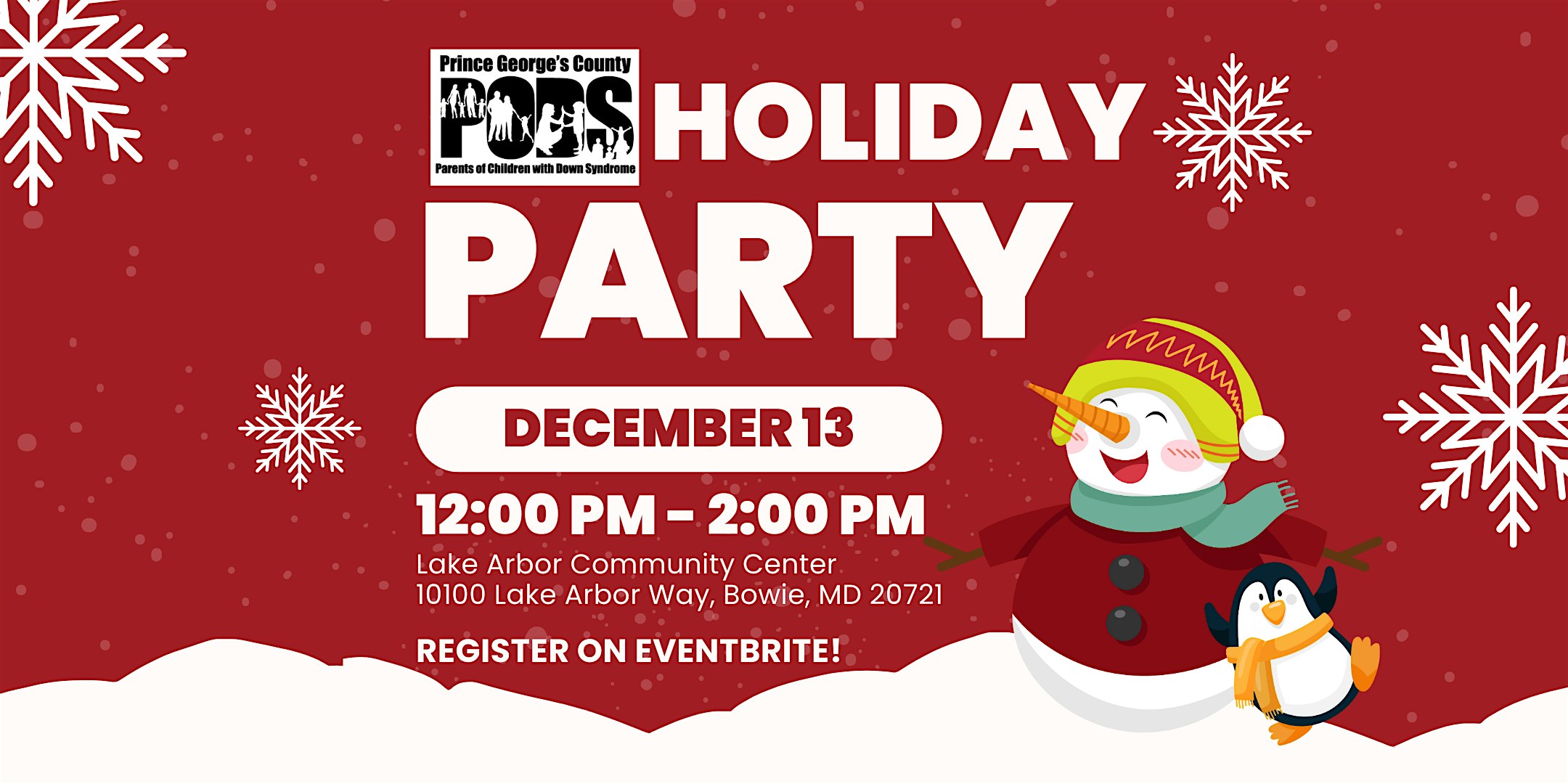 PODS HOLIDAY PARTY 2025 at Lake Arbor Community Center – Bowie, MD