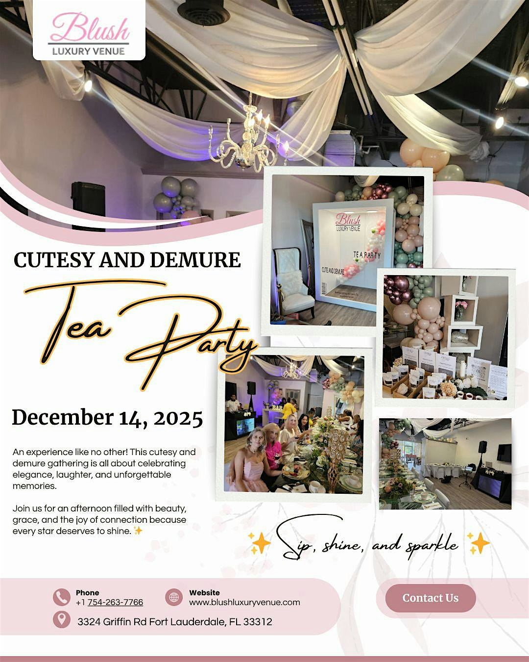Cutesy and Demure Star Tea Party ✨ at Blush Luxury Venue – Fort Lauderdale, FL