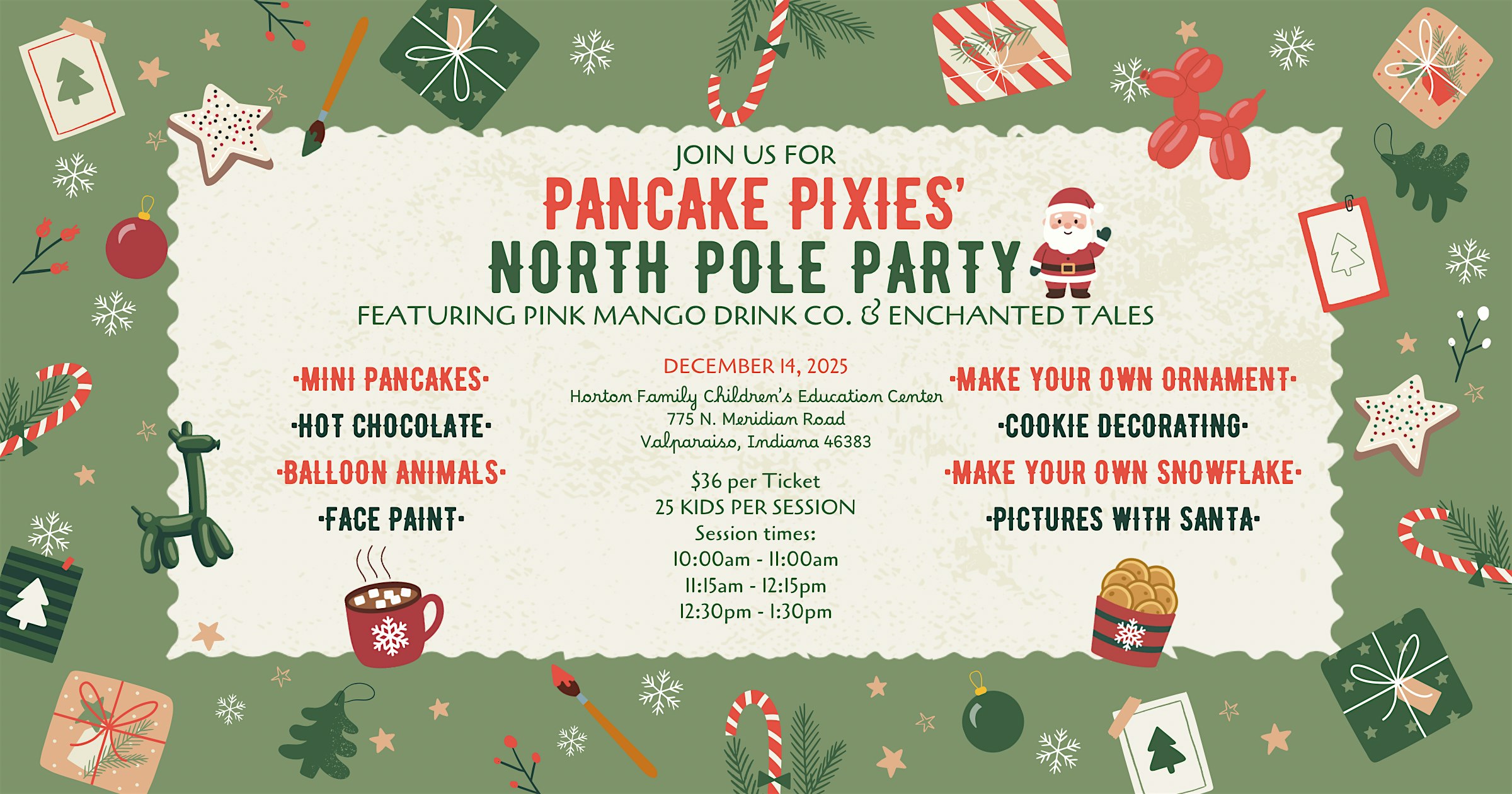 Pancake Pixies North Pole Party at 775 Meridian Rd – Valparaiso, IN