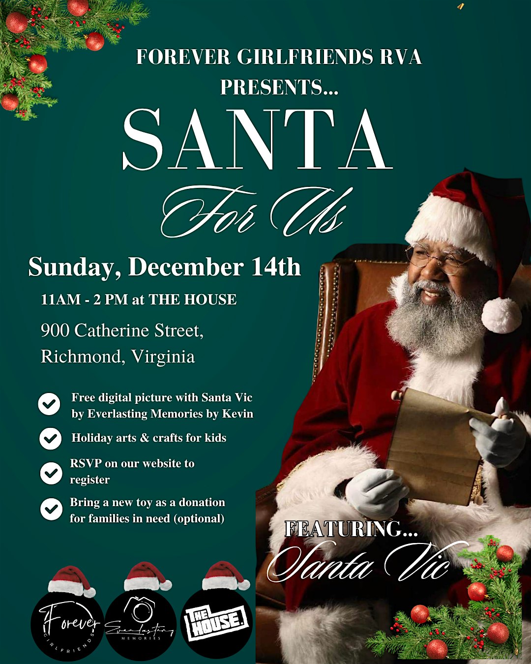 Santa For Us at The House. – Richmond, VA
