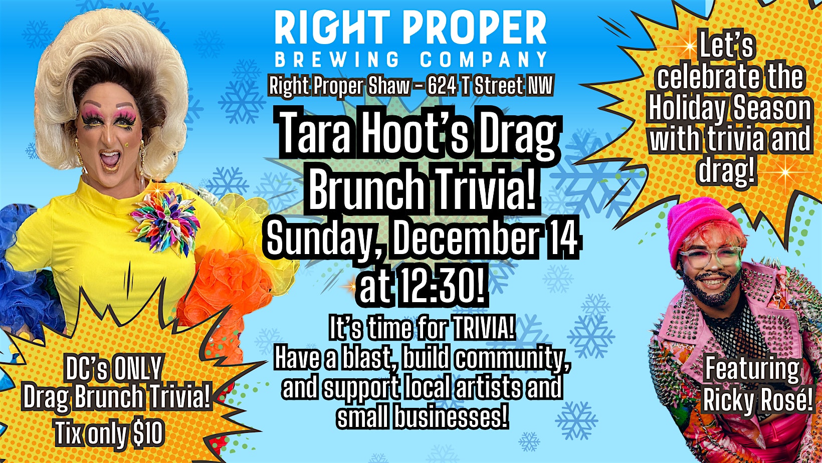 Tara Hoot’s Drag Brunch Trivia! at Right Proper Brewing Company – Washington, DC
