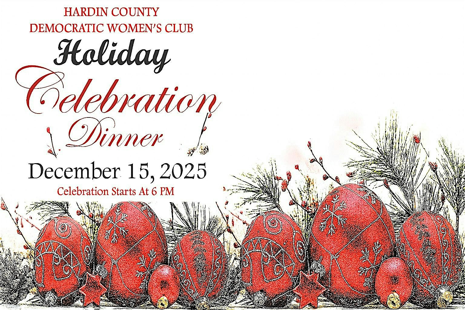 Hardin County Democratic Women Club Christmas/Swearing-In Ceremony at Colvin Community Center – Radcliff, KY