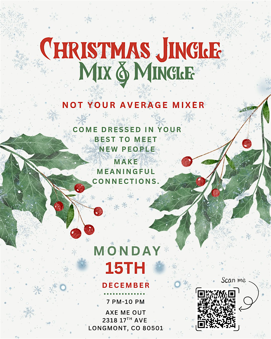 Axe Me Out’s Christmas Jingle Mix & Mingle at Axe Me Out – Longmont, CO