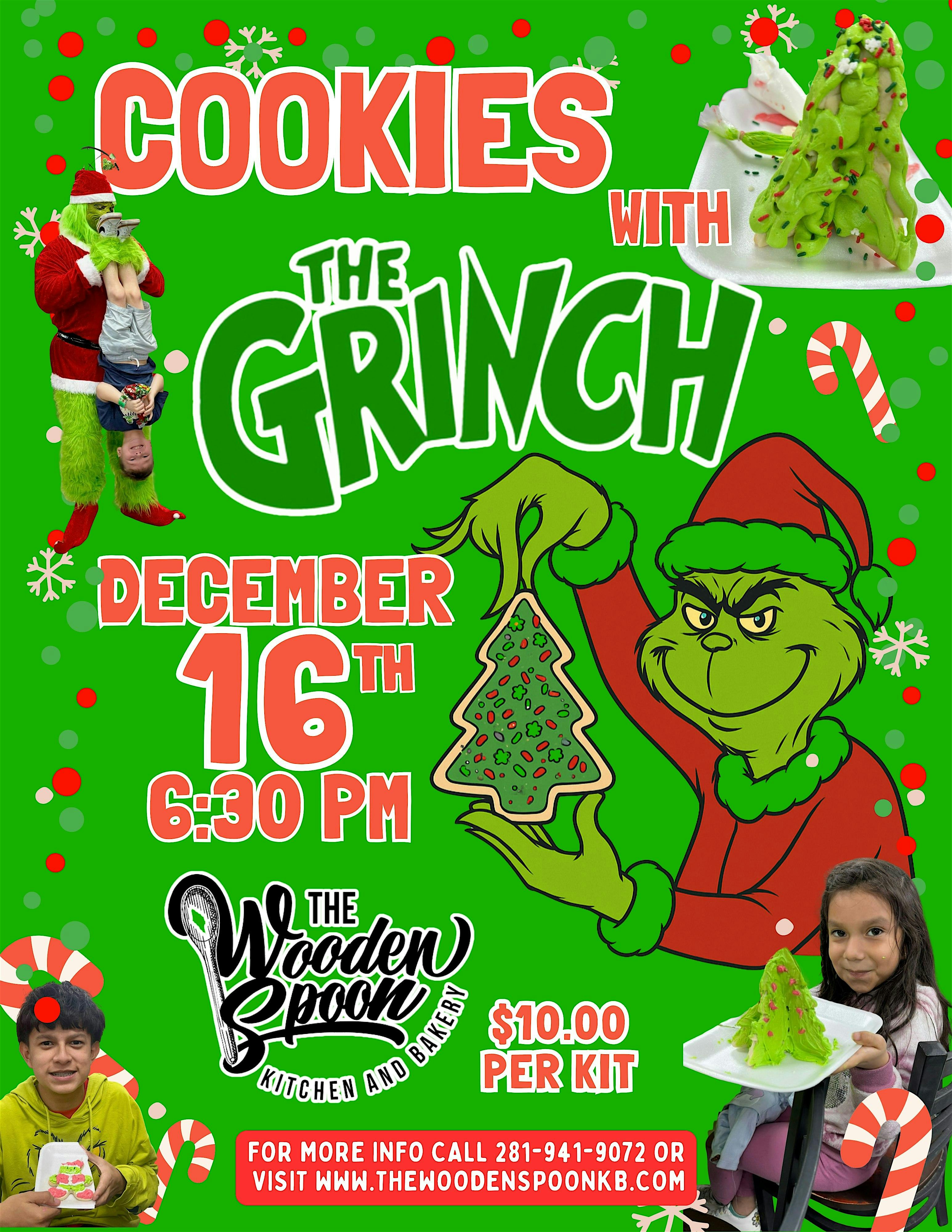 Cookies with The Grinch at The Wooden Spoon Kitchen and Bakery – La Porte, TX