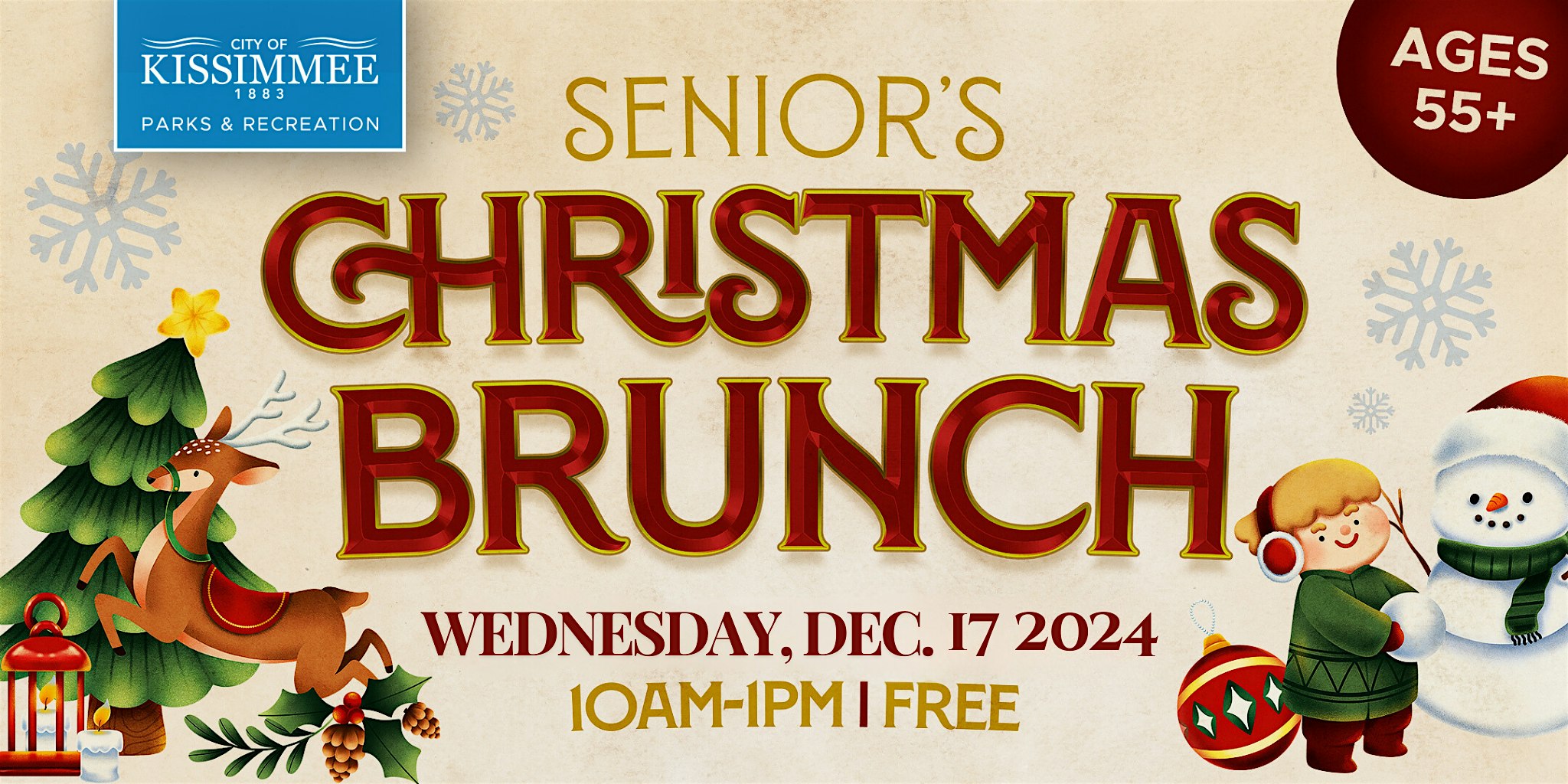 Senior’s Christmas Brunch at Oak Street Park Community Center, North Palm Avenue, Kissimmee, FL, USA – Kissimmee, FL