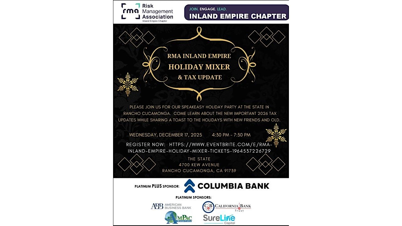 RMA Inland Empire Holiday Mixer at The State – Rancho Cucamonga, CA