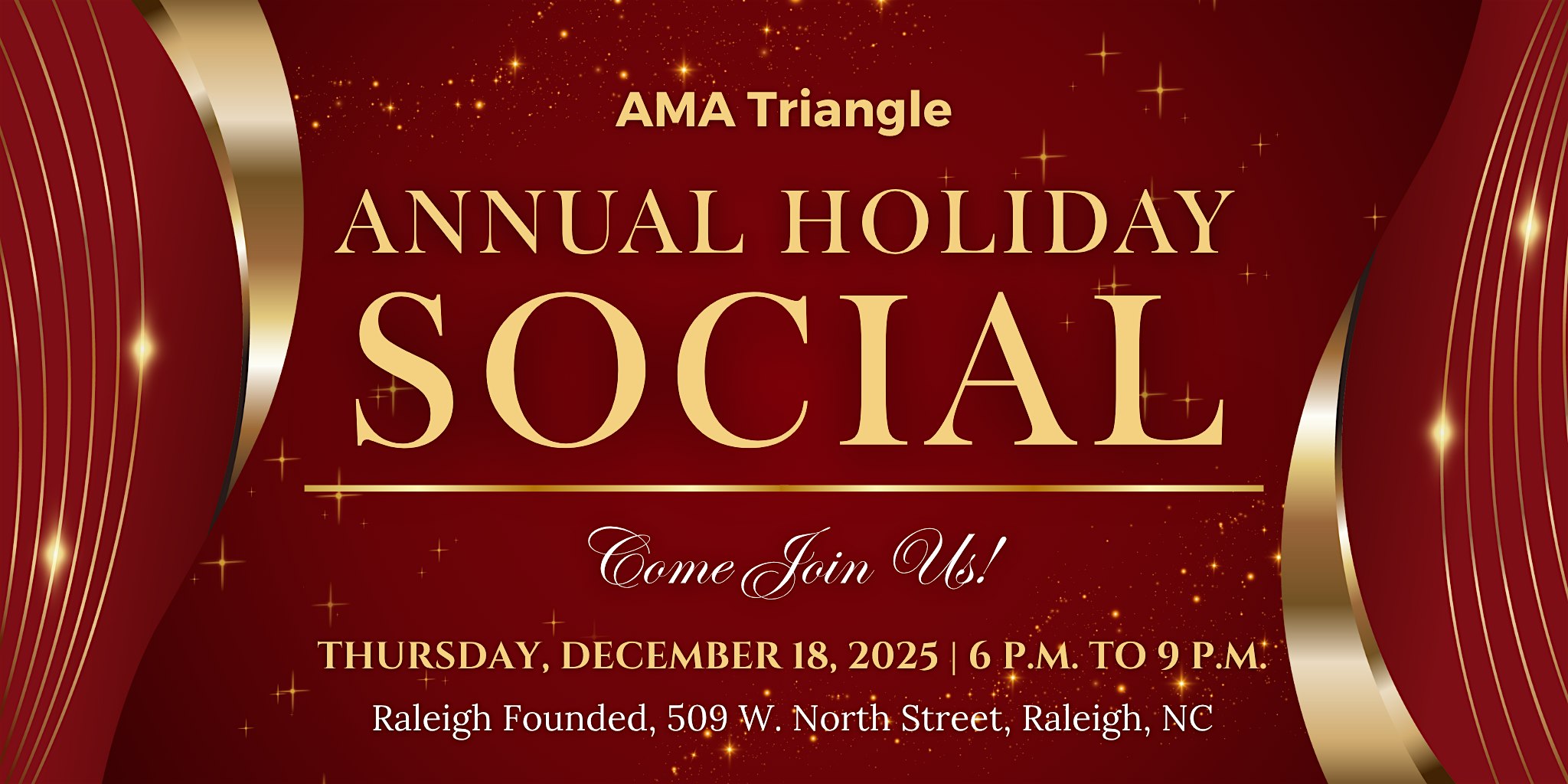 AMA Triangle Annual Holiday Social 2025 at Raleigh Founded – North Street – Raleigh, NC