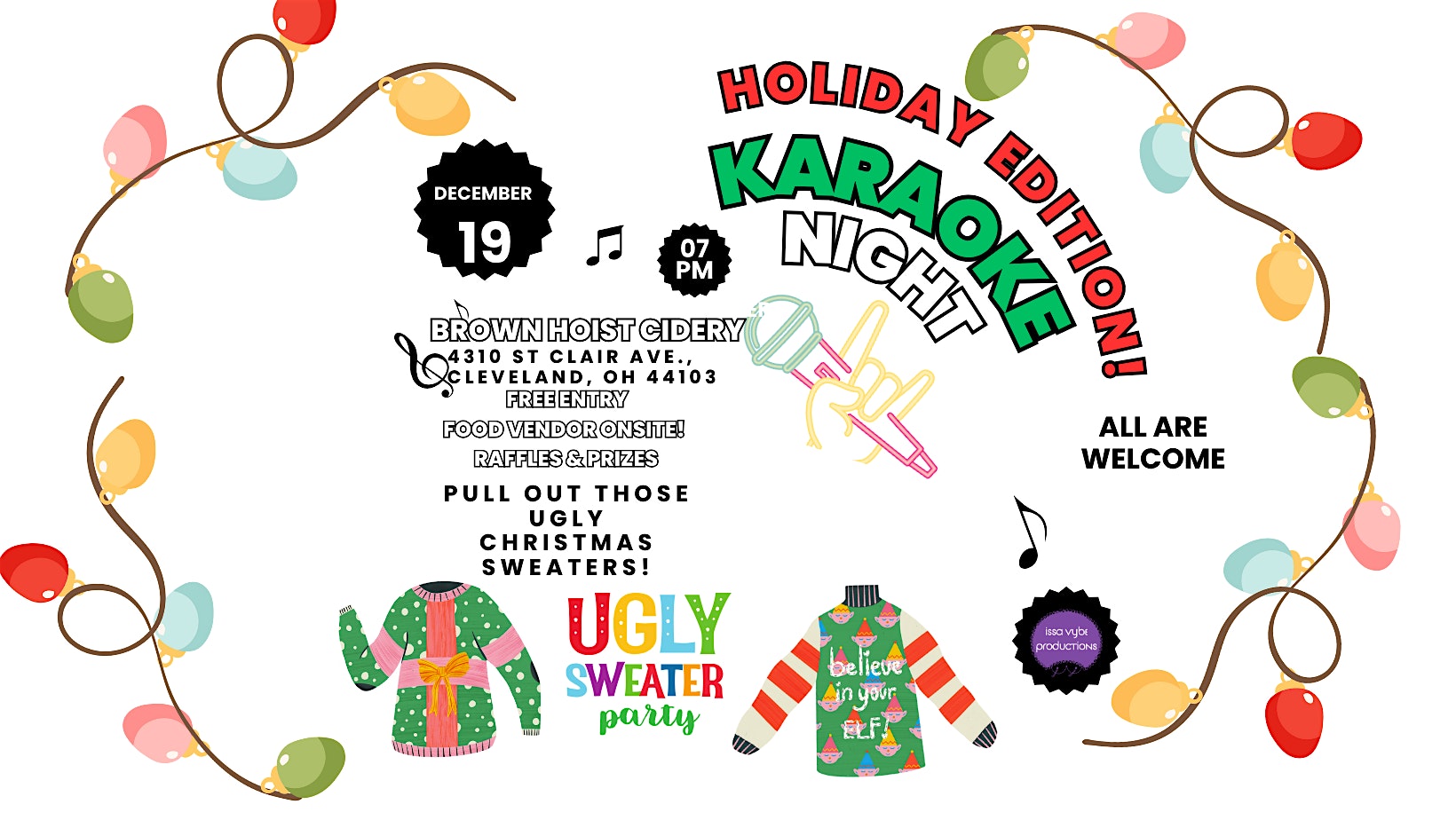 Karaoke Nights: Ugly Sweater Party at The Brownhoist Cider Company LLC – Cleveland, OH