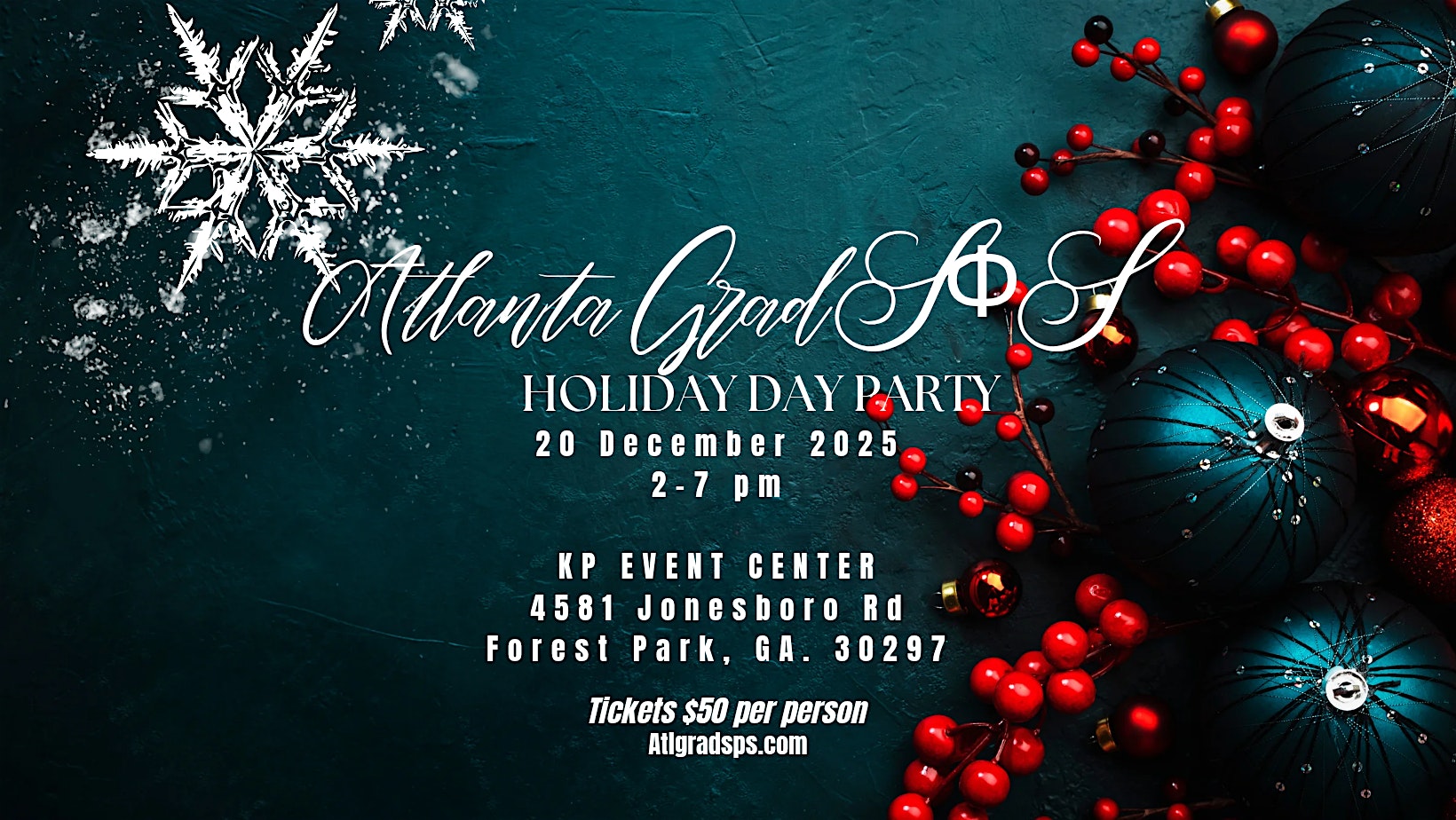 Atlanta Graduate Chapter of SΦS Holiday DAY PARTY Fundraiser at KP Harris Event Studios – Forest Park, GA