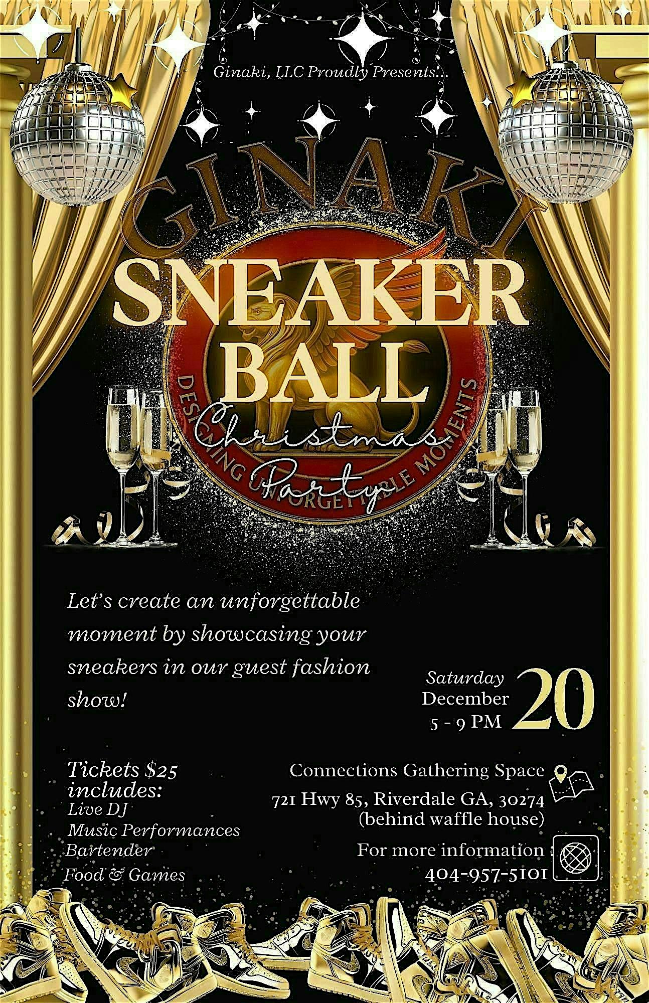 Ginaki Sneaker Ball Christmas Party at Connections Gathering Space – Riverdale, GA
