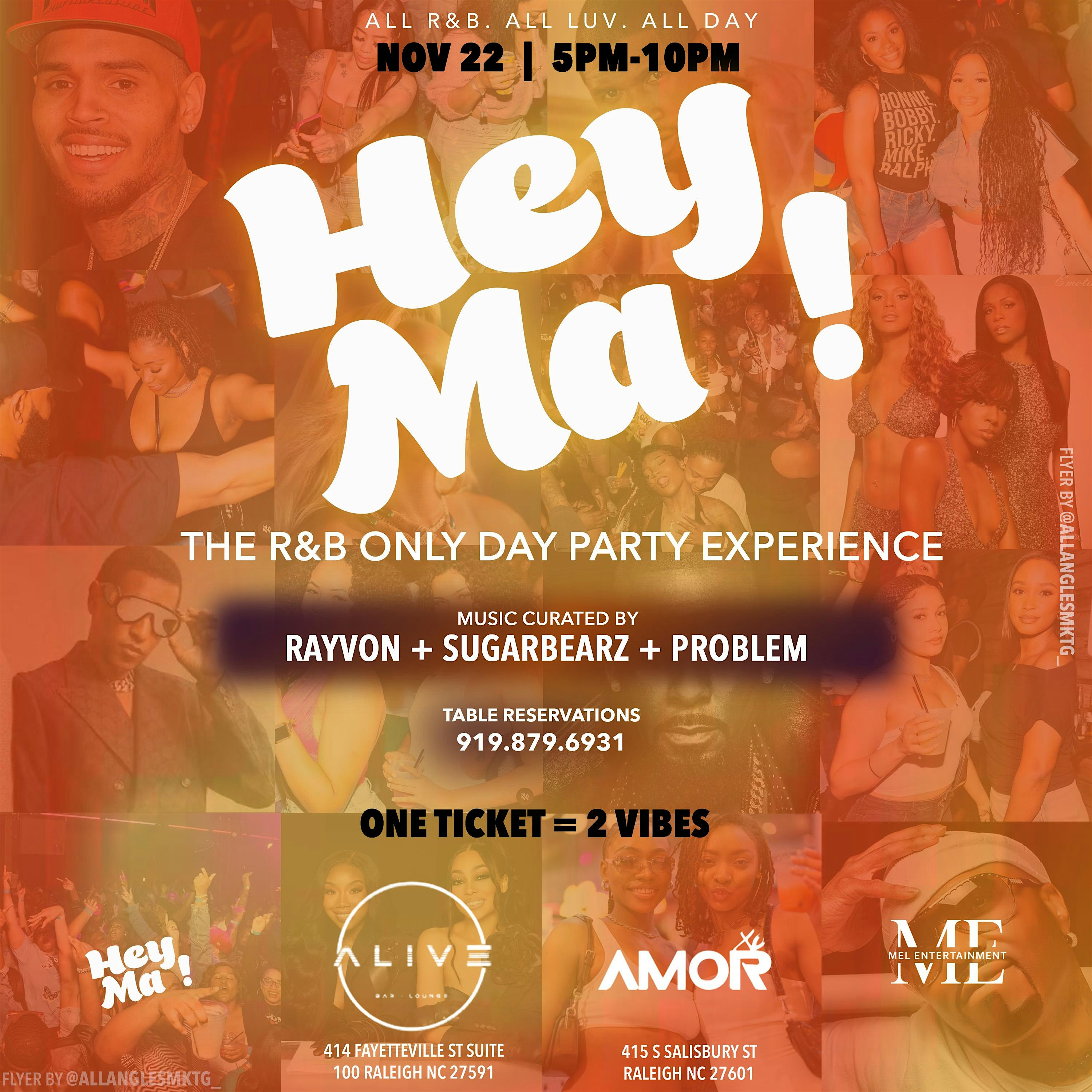 R&B Only x Hey Ma Day Party at ALIVE BAR & LOUNGE – Raleigh, NC