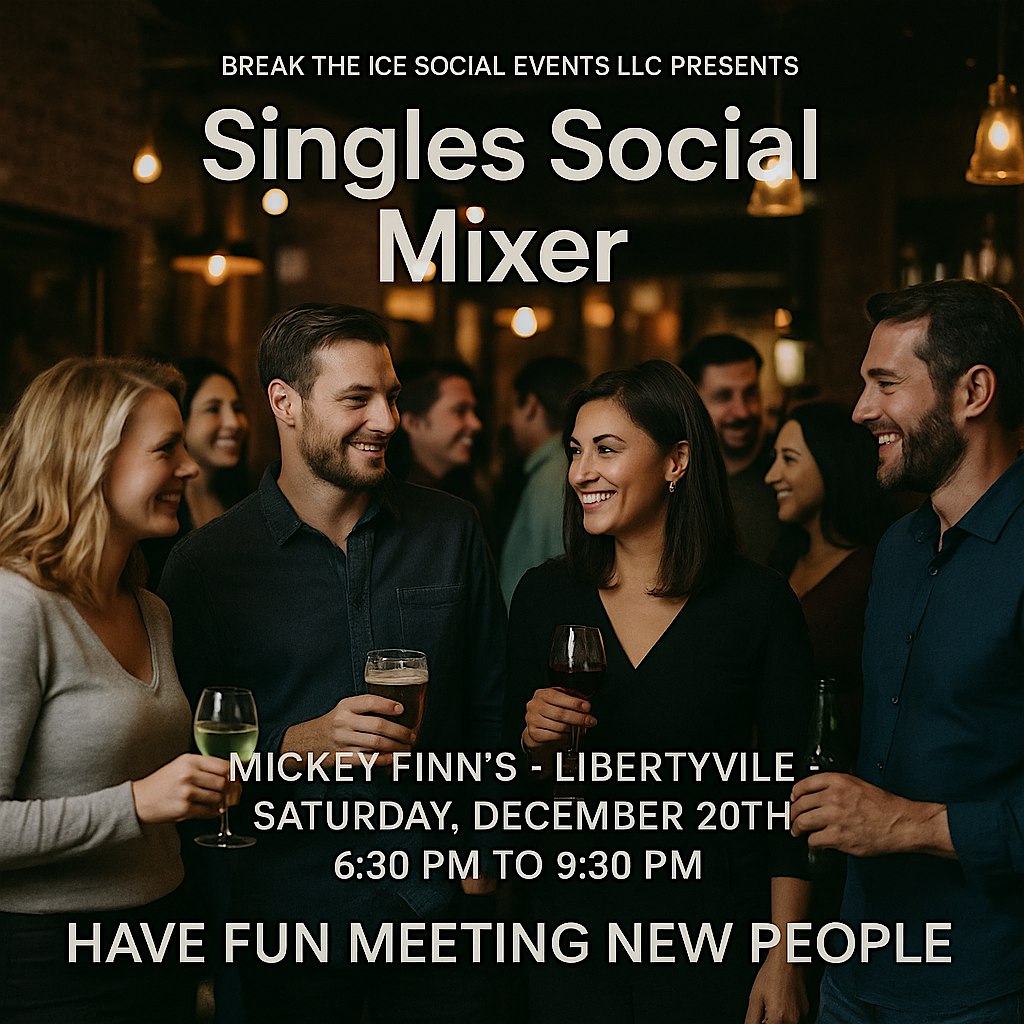 Singles Social Mixer Libertyville Mickey Finn’s at Mickey Finn’s Brewery – Libertyville, IL