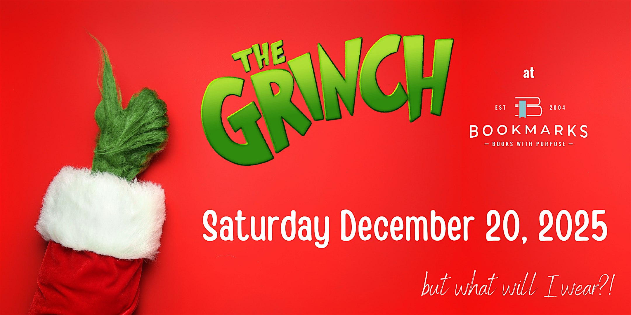 The Grinch at Bookmarks at Bookmarks – Winston-Salem, NC