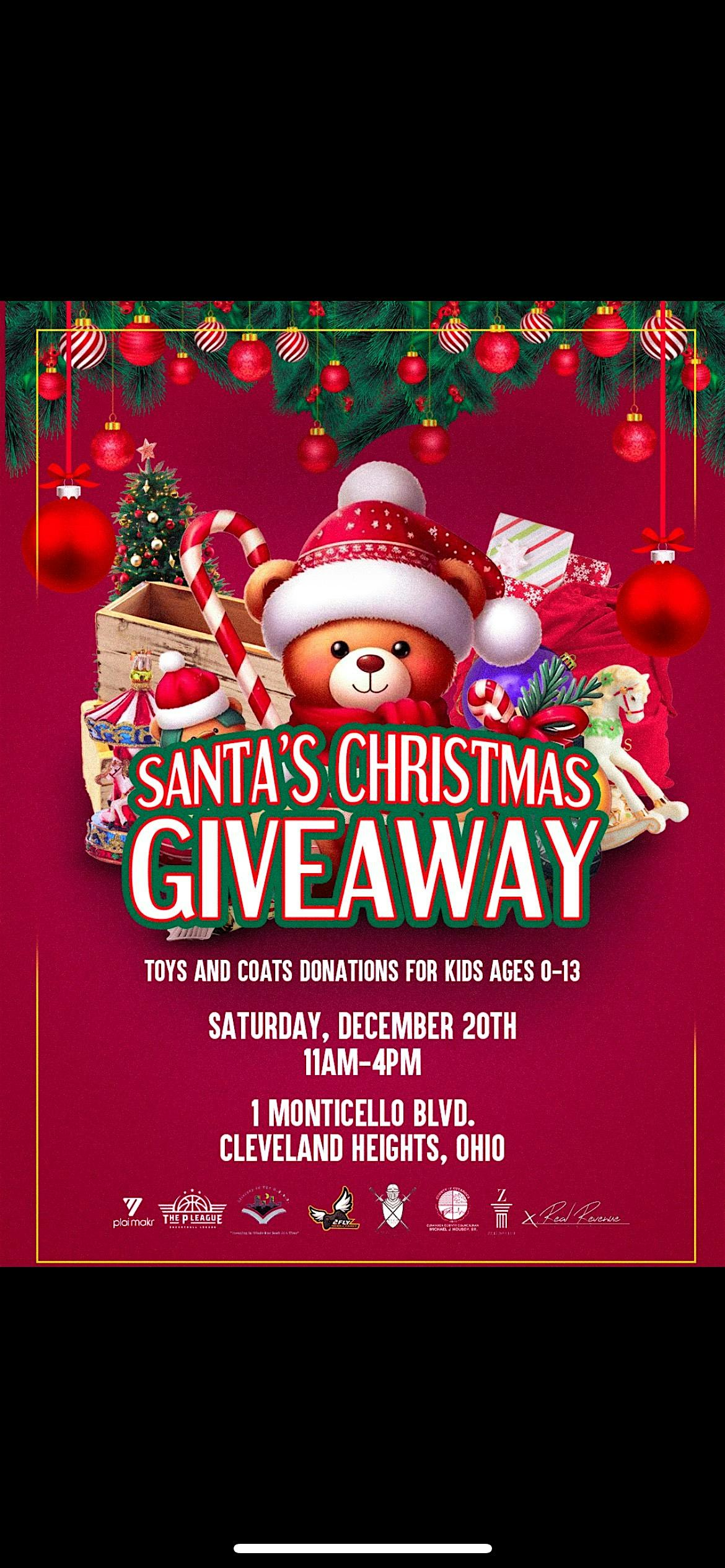 Santa’s Christmas Giveaway at 1 Monticello Blvd – Cleveland Heights, OH