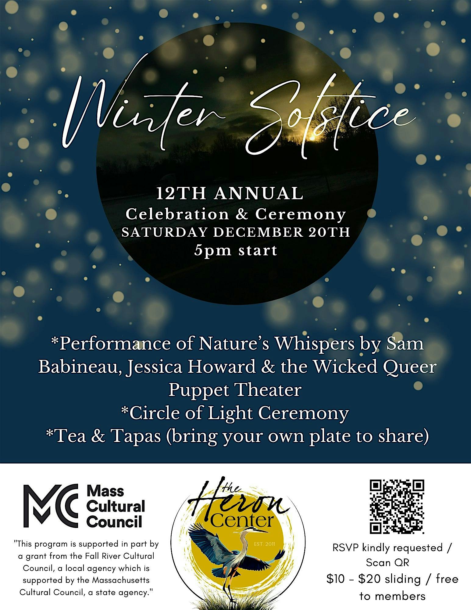 Winter Solstice Celebration & Ceremony at The Heron Center – Fall River, MA