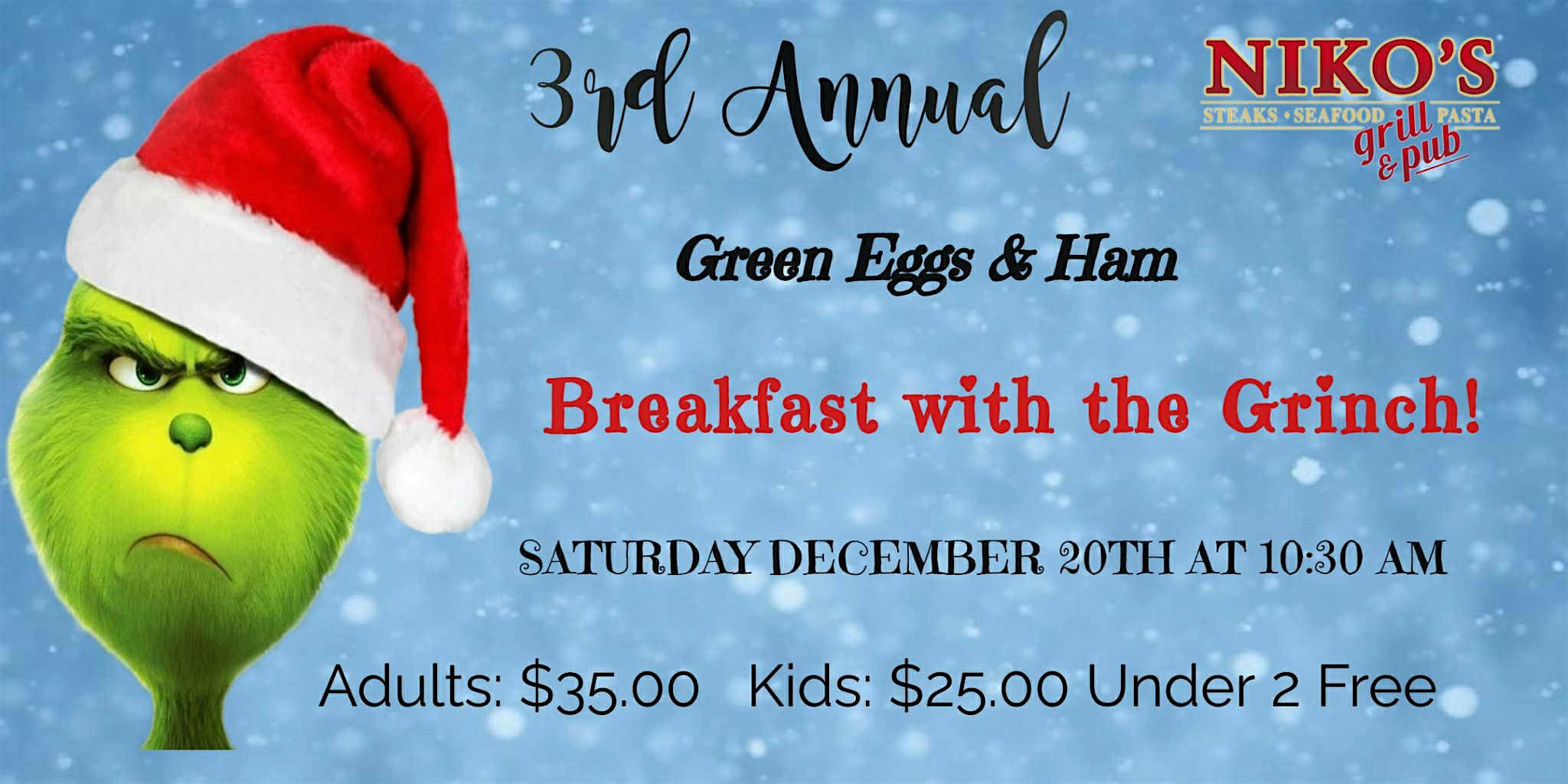 3rd annual Grinch Breakfast at Niko’s Grill & Pub – Marengo, IL