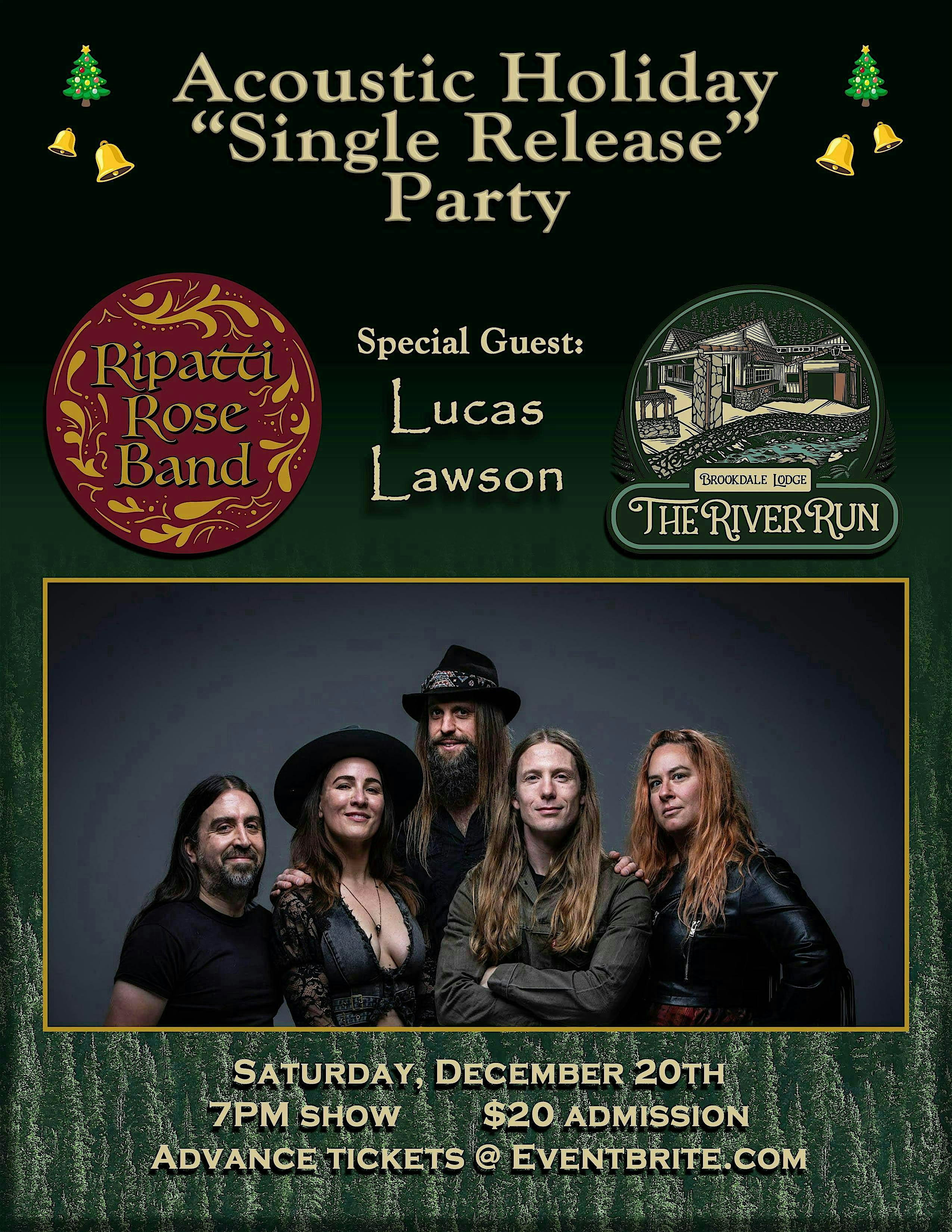 Ripatti Rose Band – Acoustic Holiday “Single Release” Party! at Brookdale Lodge – Brookdale, CA