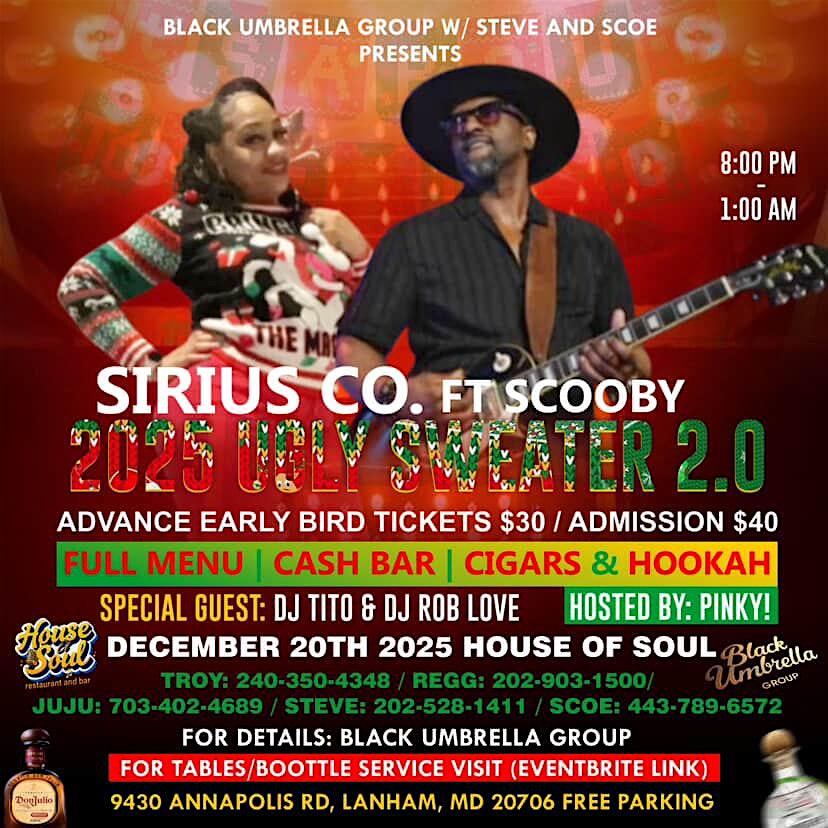 2025 UGLY SWEATER 2.0 at HOUSE OF SOUL RESTAURANT and BAR – Lanham, MD