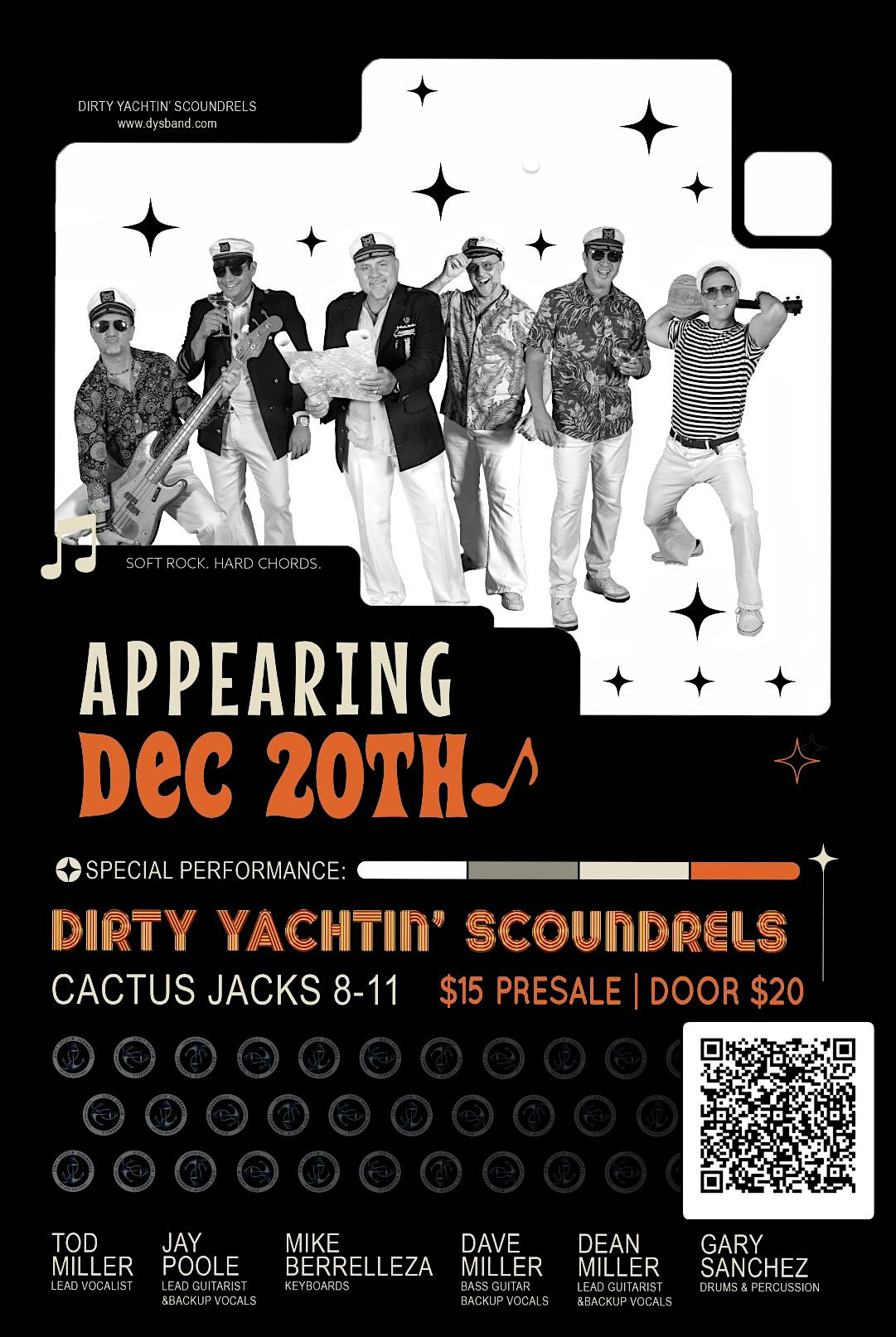 Dirty Yachtin Scoundrels LIVE @ Cactus Jacks Sat 12/20 at Cactus Jack’s Bar & Grill – Phoenix, AZ