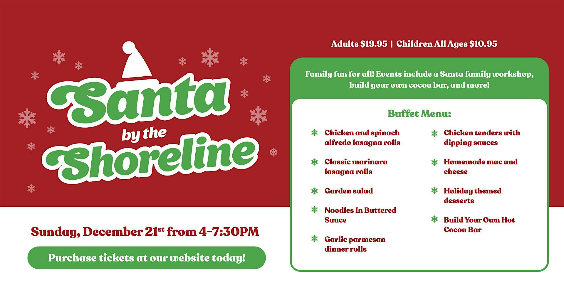 Santa by the Shoreline at Eastbay Lodge at Eastbay Lodge – Holcombe, WI