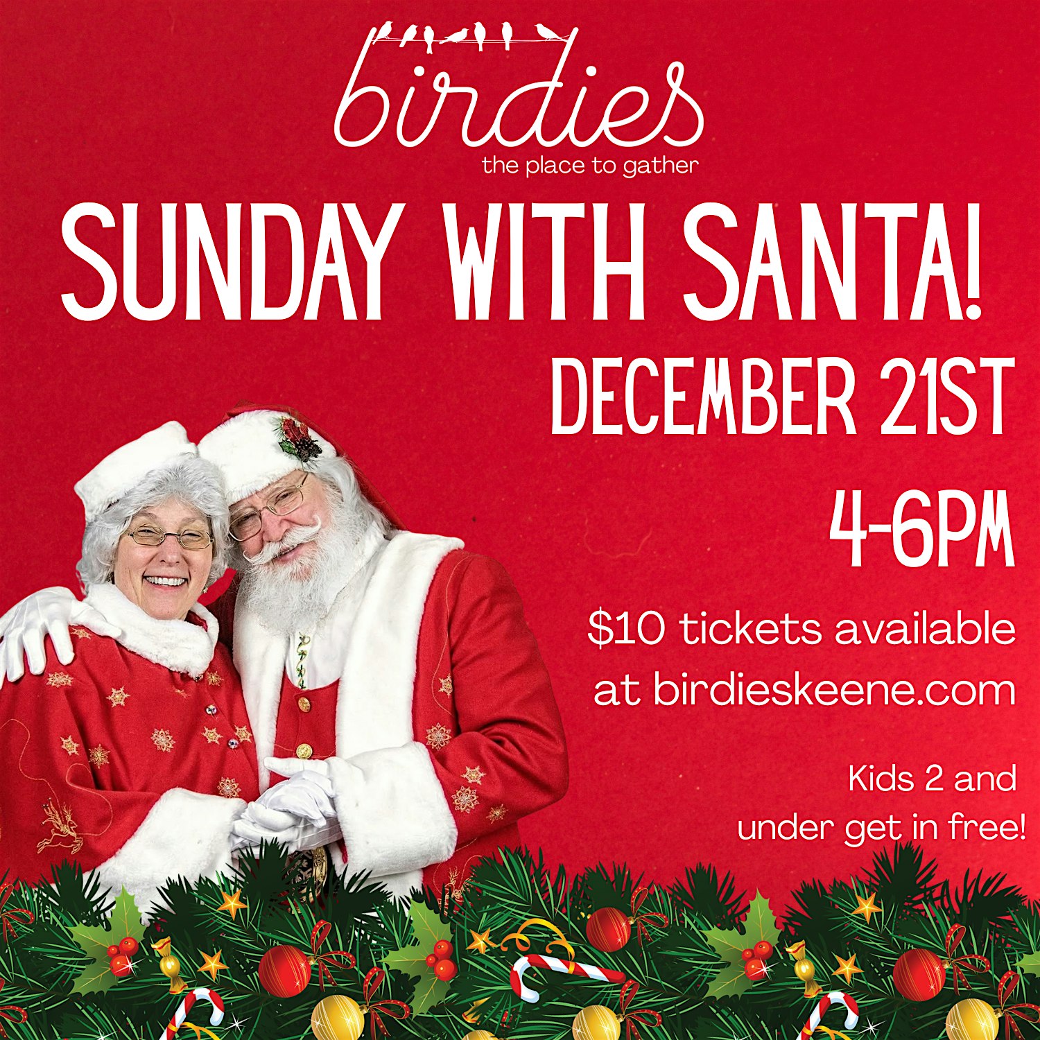 Sunday with Santa at Birdies – Keene, NH