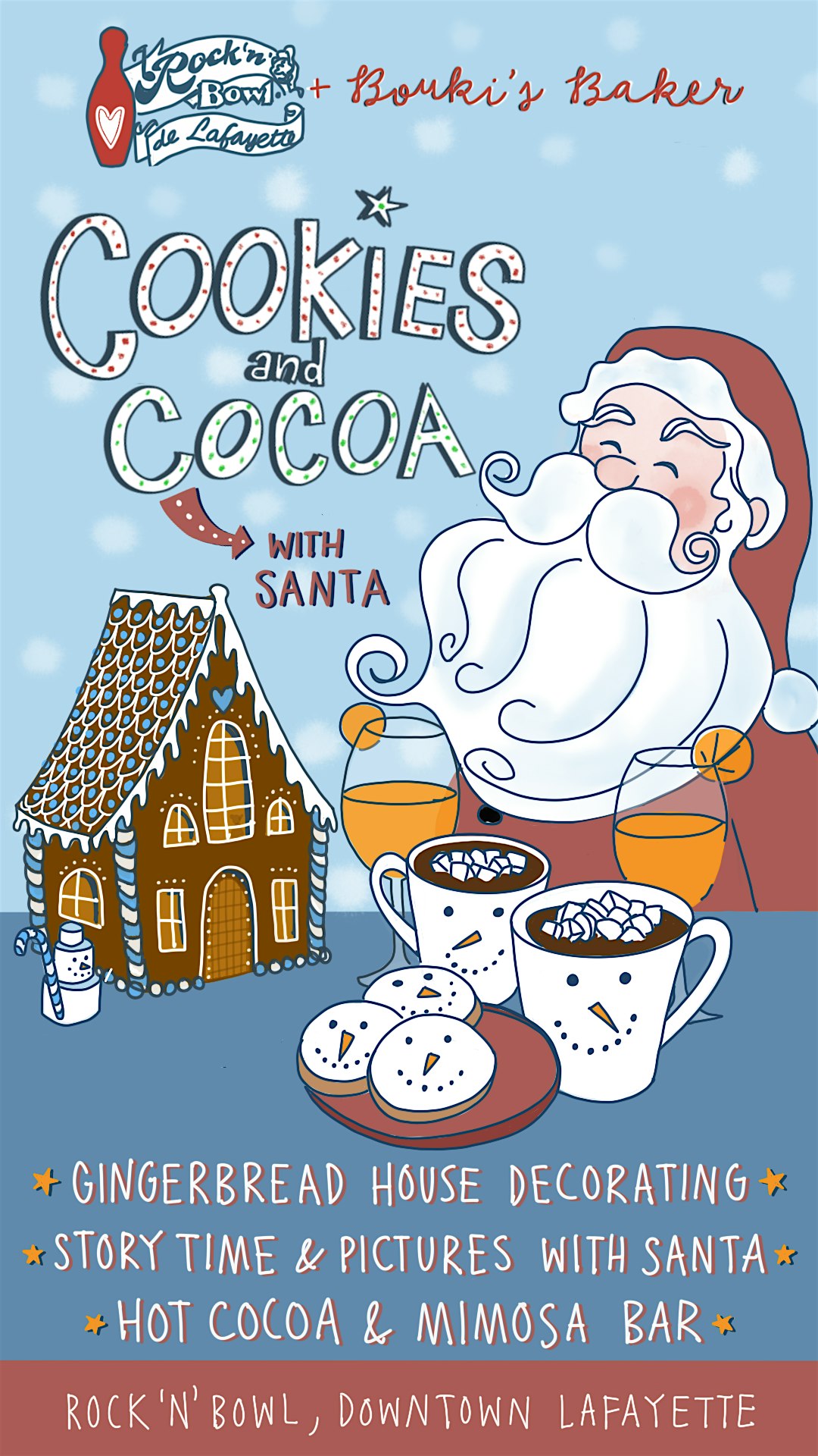 COOKIES & COCOA with Santa at Rock N Bowl Lafayette at Rock’n’Bowl® de Lafayette – Lafayette, LA