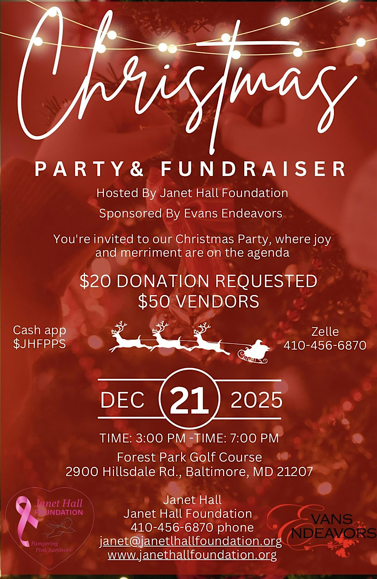 Janet Hall Foundation Christmas Party and Fundraiser at Forest Park Golf Course – Baltimore, MD