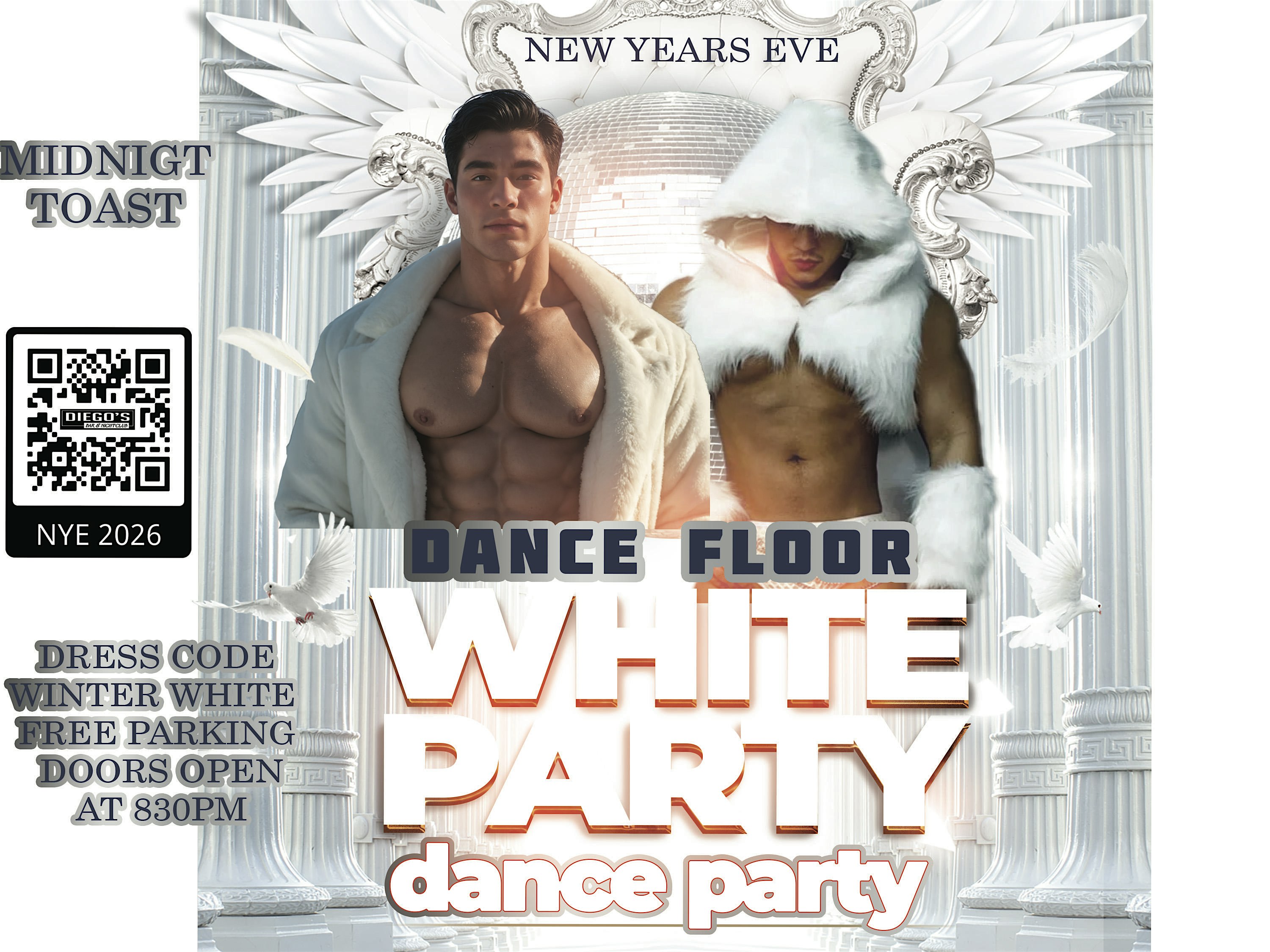 NYE 2026 WINTER WHITE DANCE PARTY at Diego’s Bar Nightclub, Rehoboth Avenue Extension, Rehoboth Beach, DE – Rehoboth Beach, DE