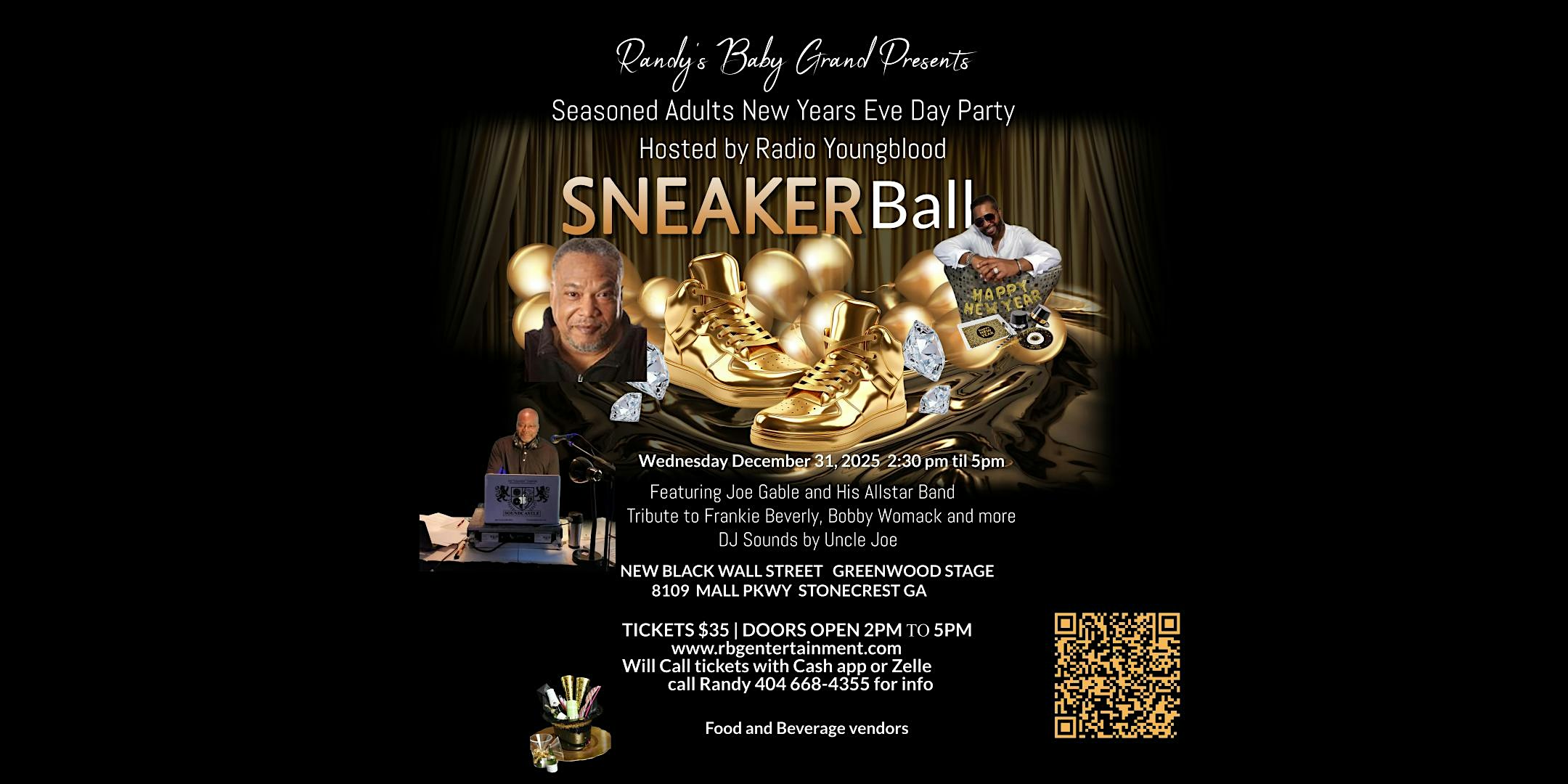New Years Eve Seniors Sneaker Ball Daytime Live show and DJ at New Black Wall Street Market – Stonecrest, GA