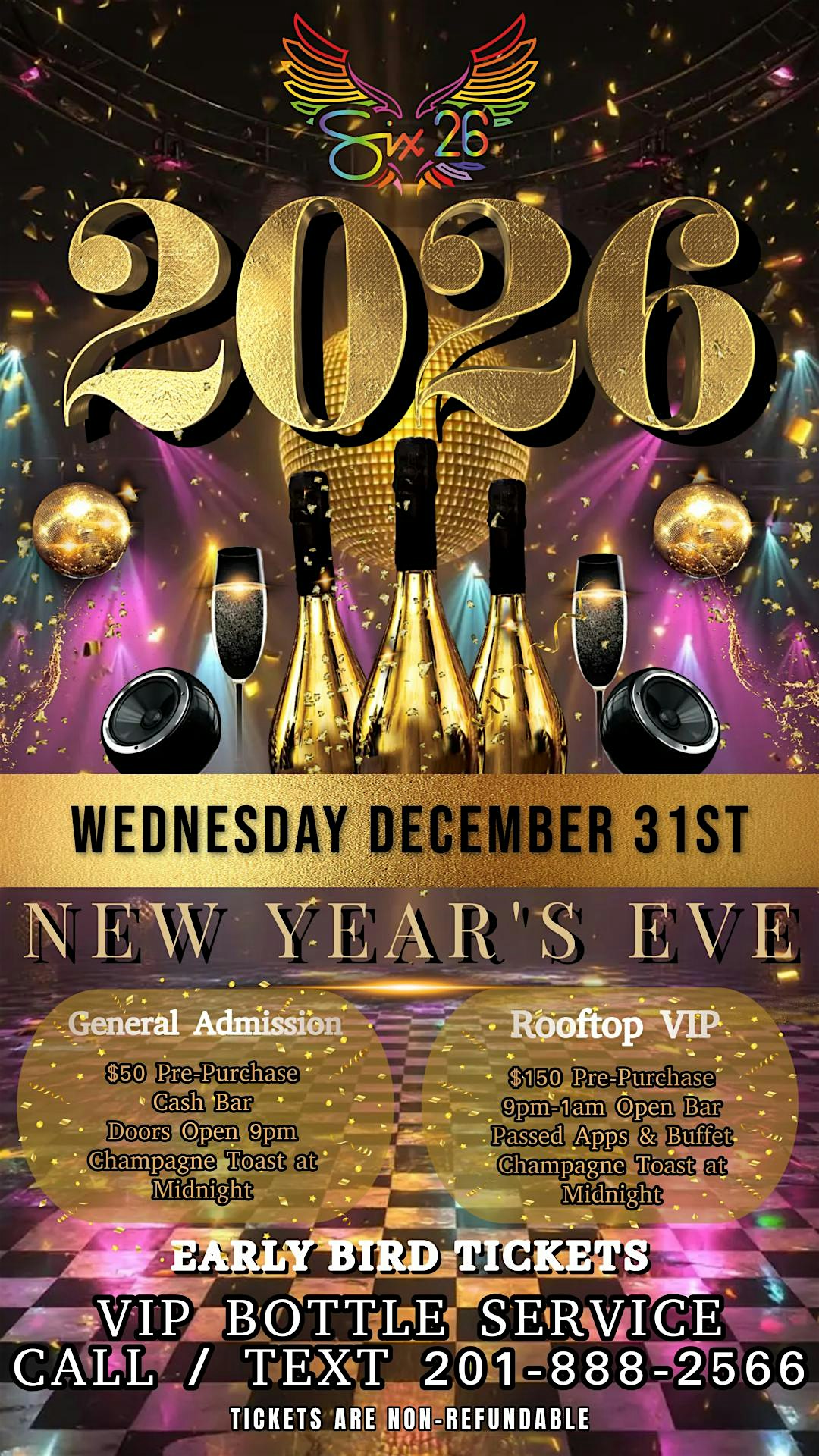 2026 NEW YEAR’S EVE @ SIX26 at Six26 – Lounge and Rooftop – Jersey City, NJ